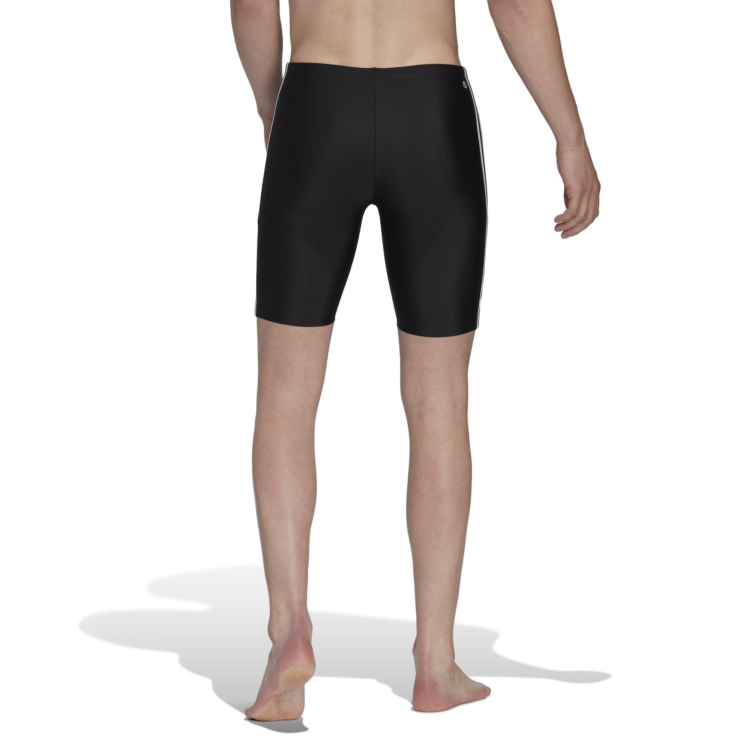 Black/White - adidas - Classic 3-Stripes Mens Swim Jammers - 3