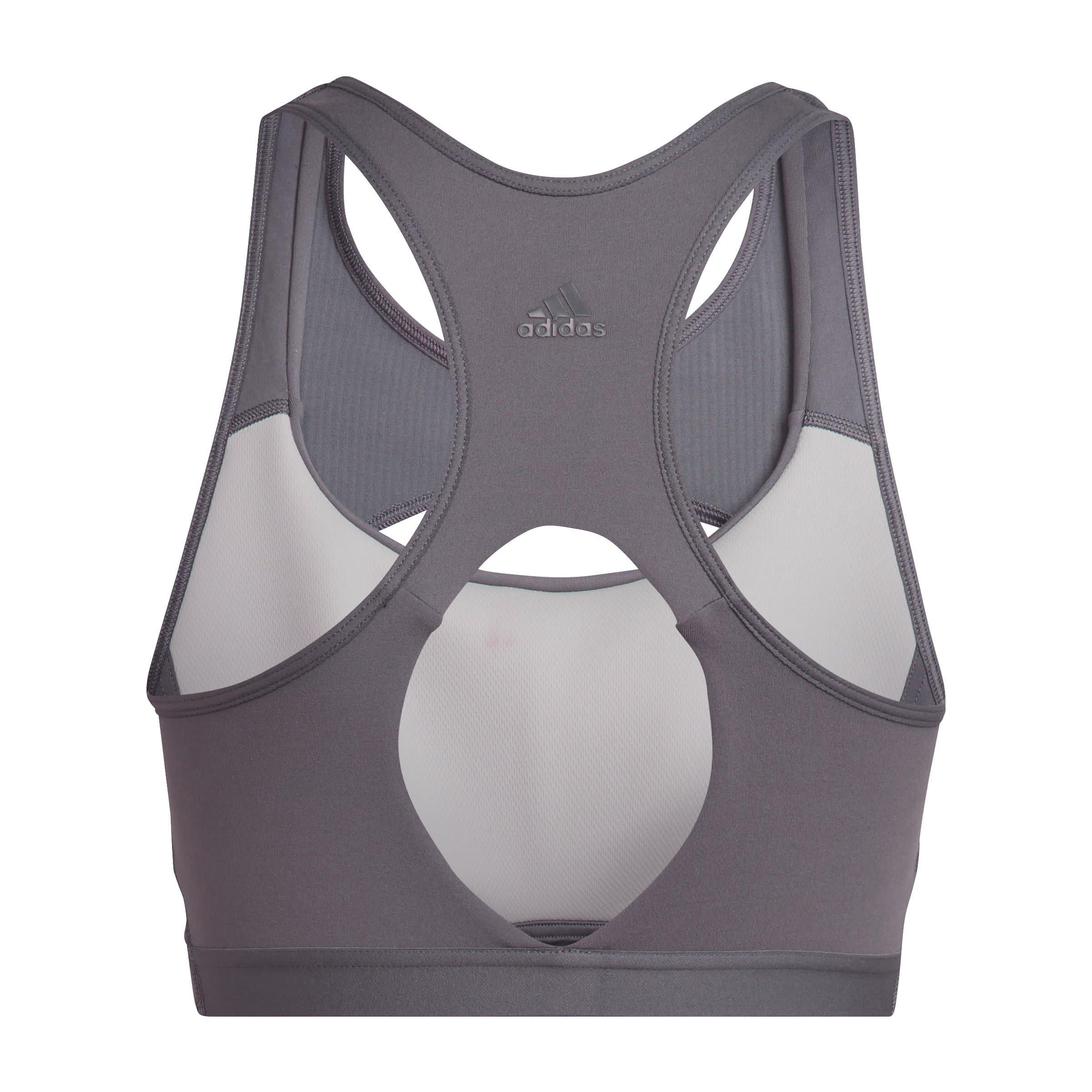 Grijs - adidas - CoreFlow Studio Medium-Support Yoga Wind Bra Womens - 2