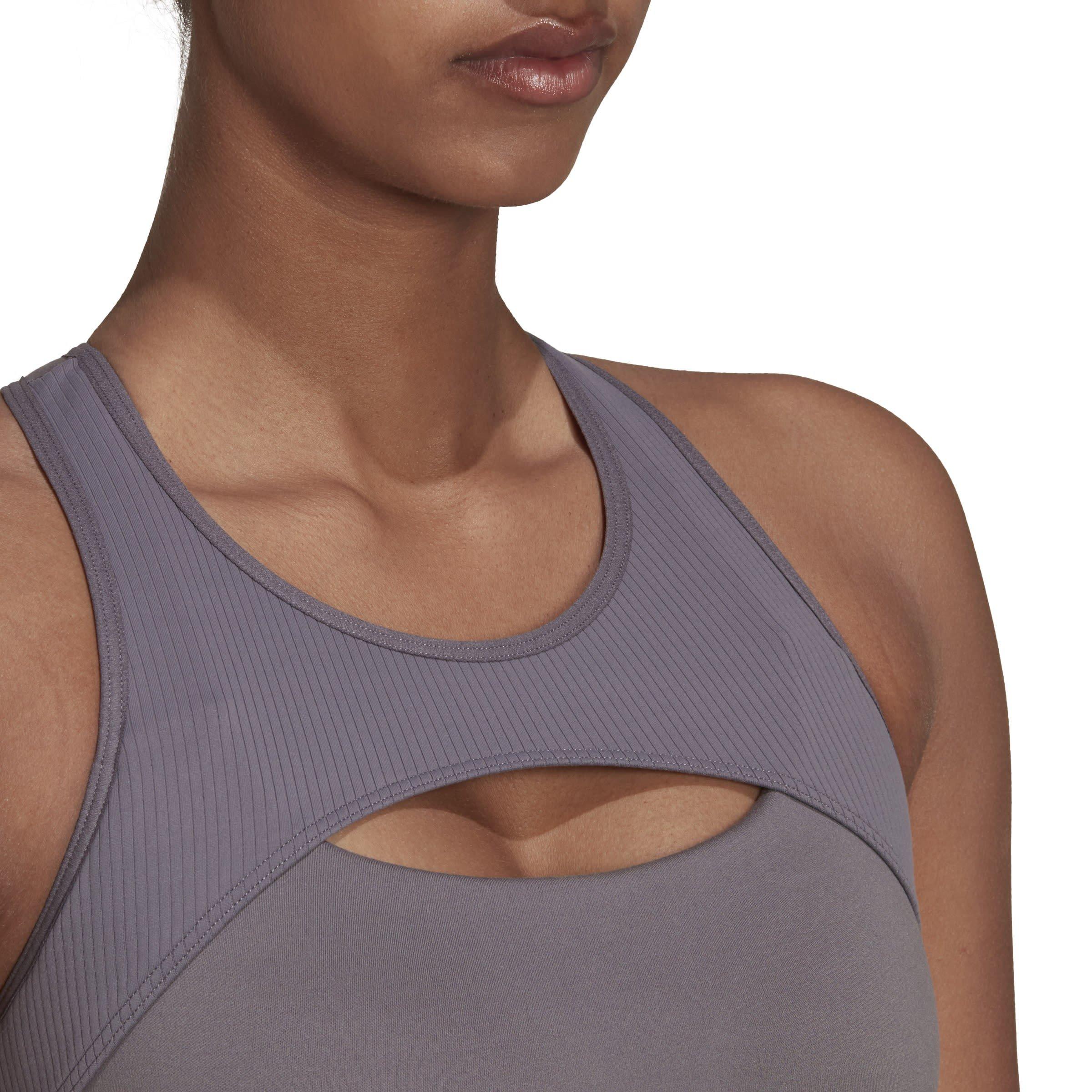 Grijs - adidas - CoreFlow Studio Medium-Support Yoga Wind Bra Womens - 6