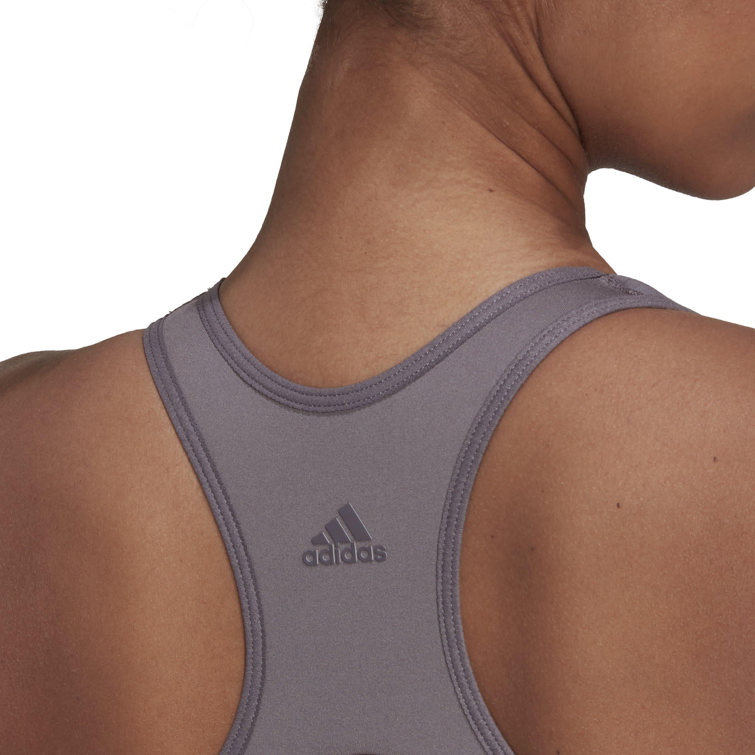 Grijs - adidas - CoreFlow Studio Medium-Support Yoga Wind Bra Womens - 7