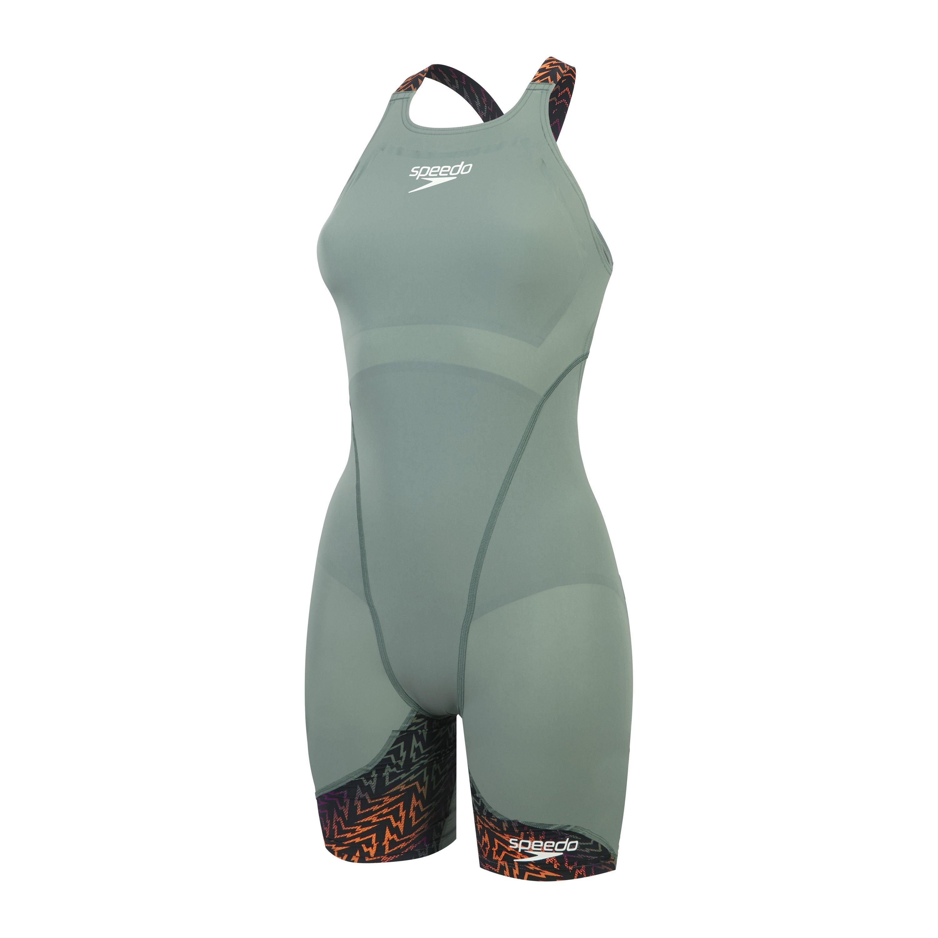 Grøn/Orange - Speedo - Women's Fastskin LZR Ignite Boyleg Swimsuit - 1