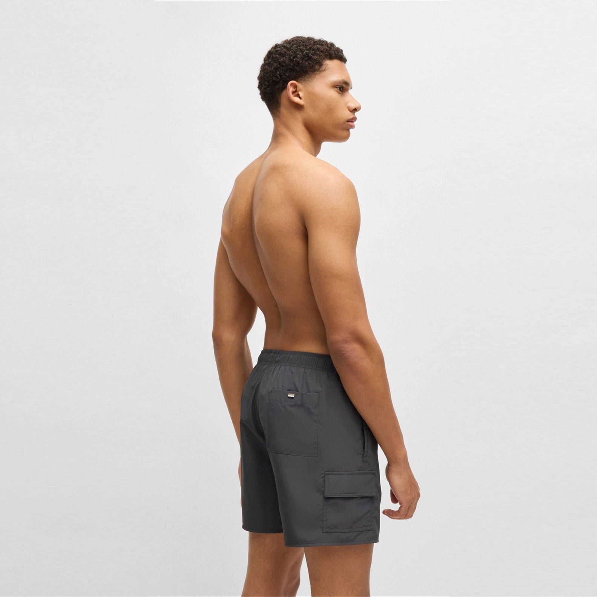 Charcoal 011 - Boss - Men's Dive Swim Shorts with Mesh Lining - 4