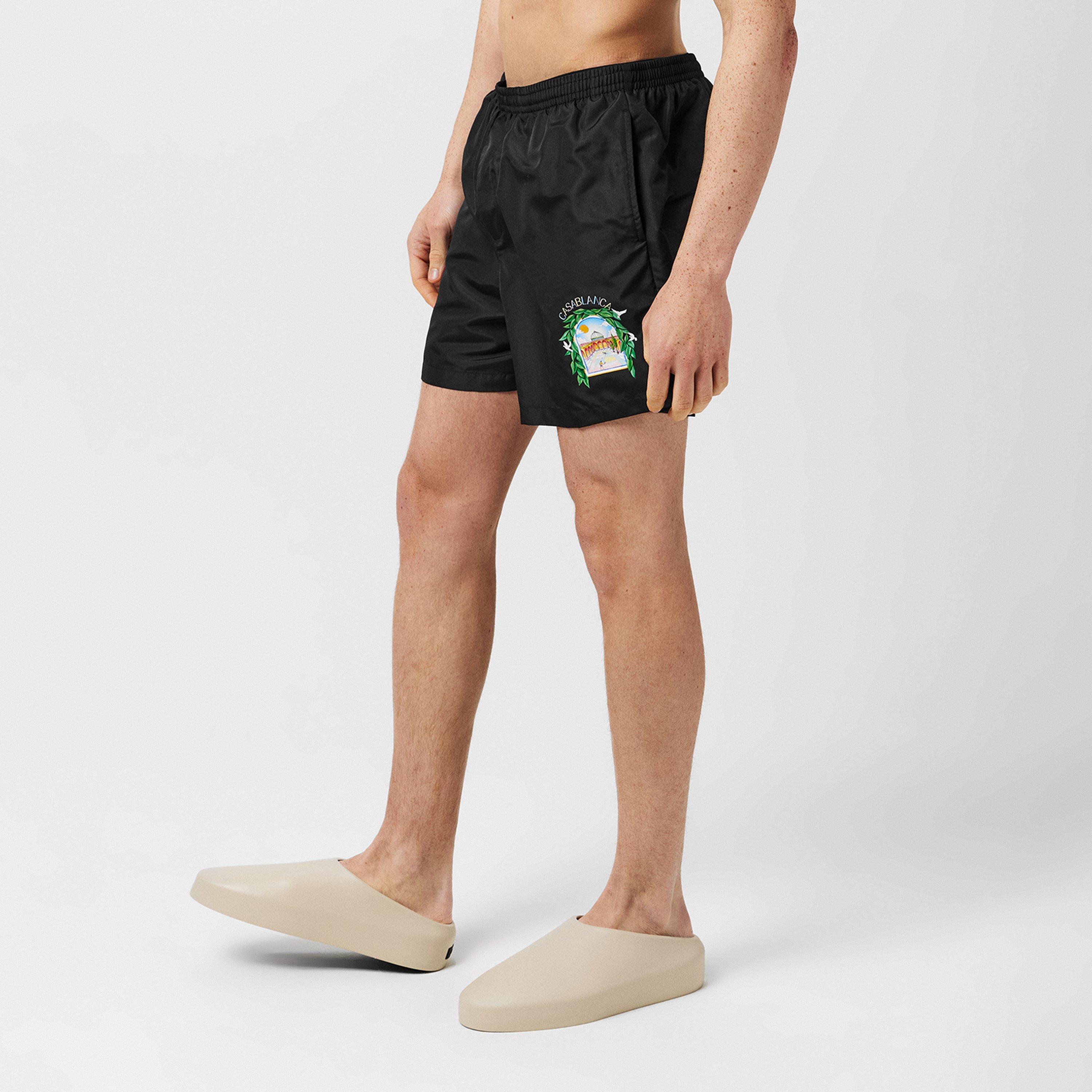 Black - Casablanca - Men's L'Arch De Tennis Swim Shorts - 2