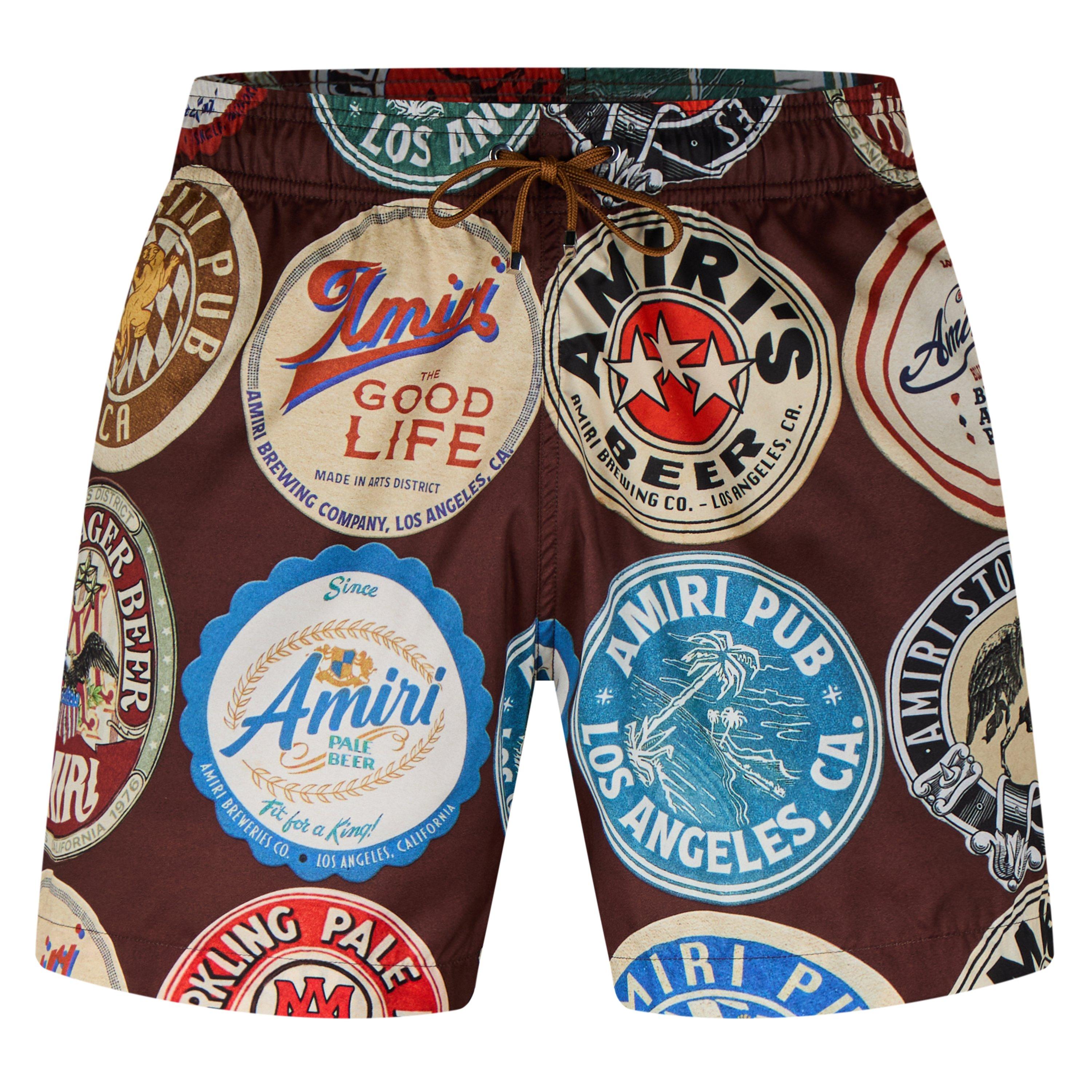 Chocolate - Amiri - Men's Coaster Swim Shorts - 5