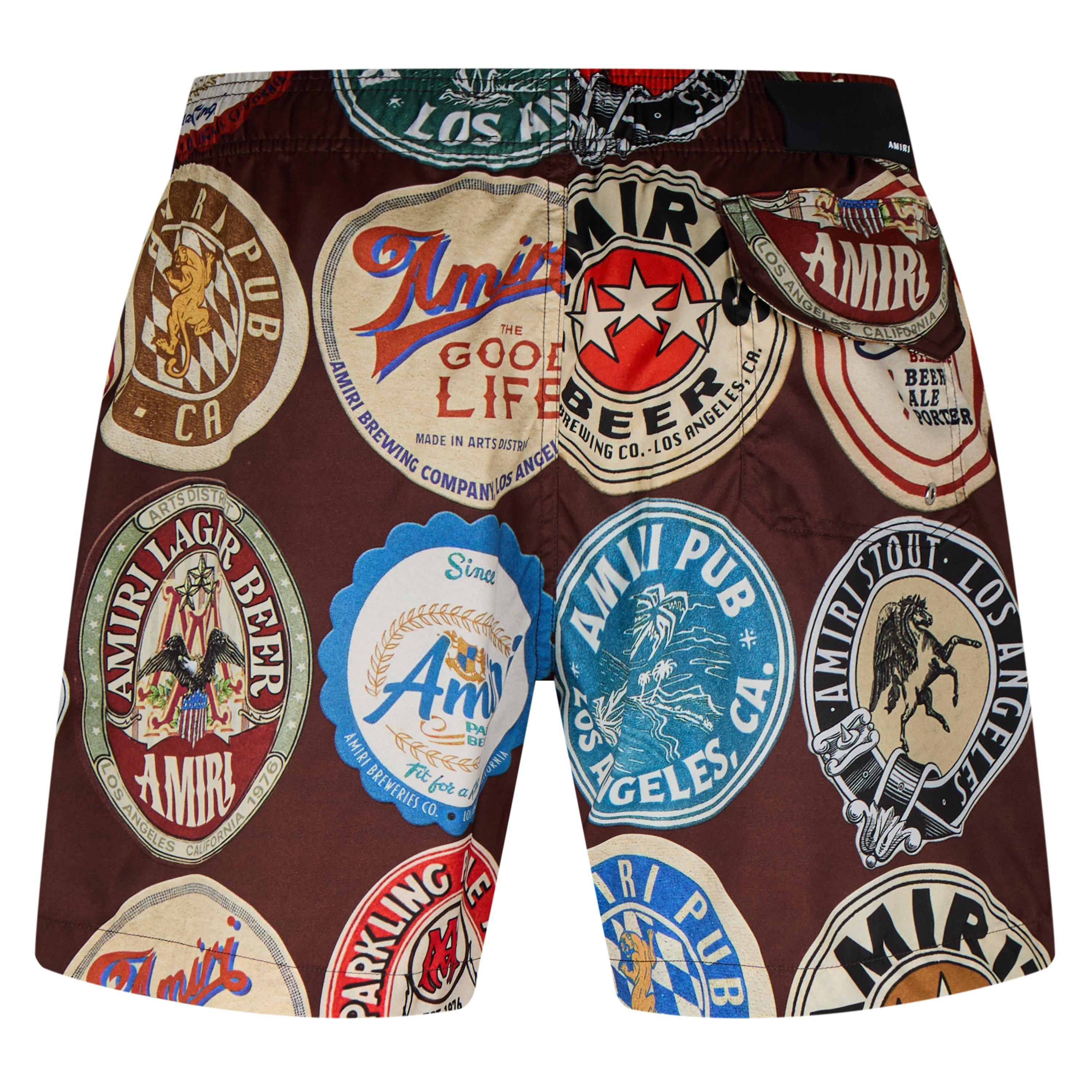 Chocolate - Amiri - Men's Coaster Swim Shorts - 6