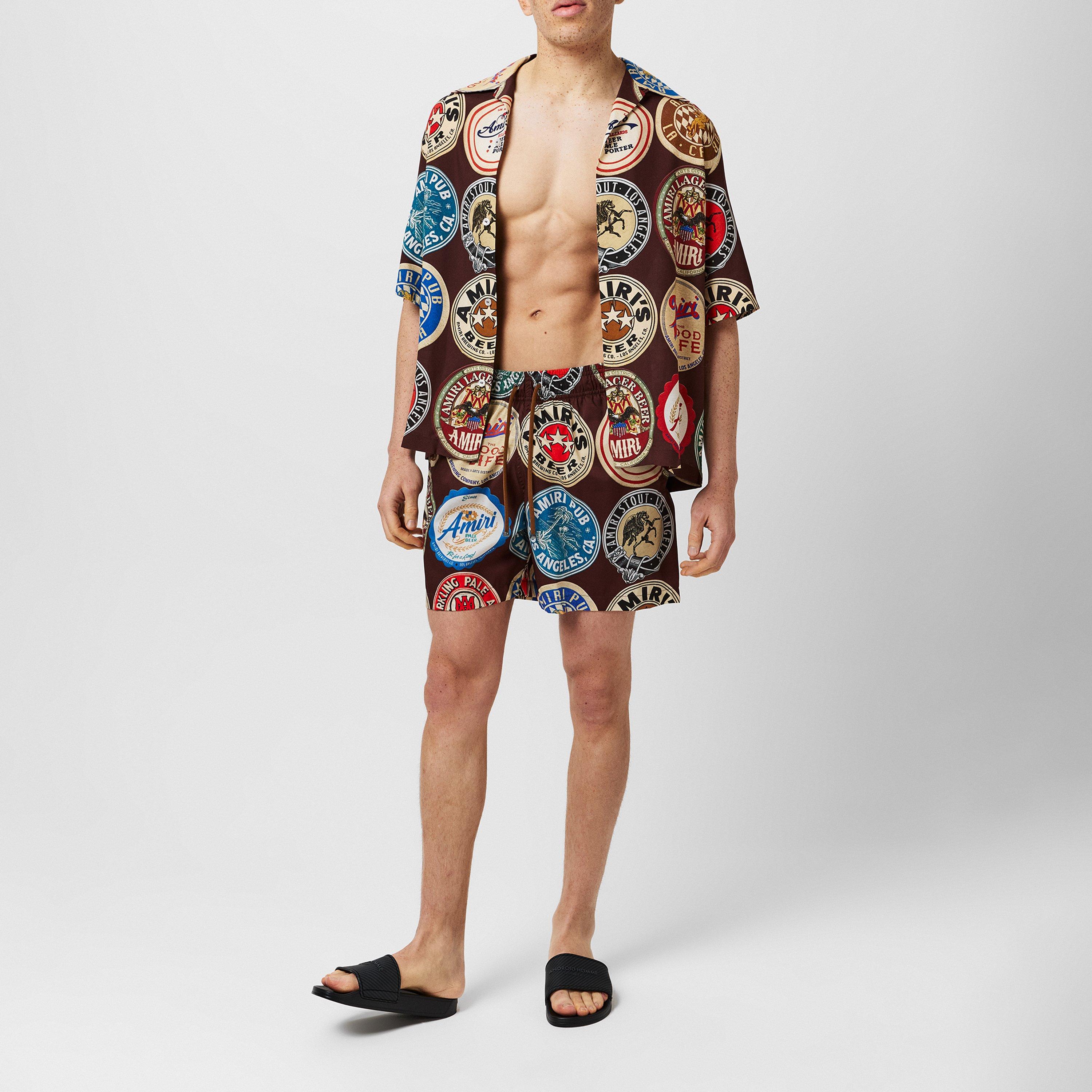Chocolate - Amiri - Men's Coaster Swim Shorts - 4