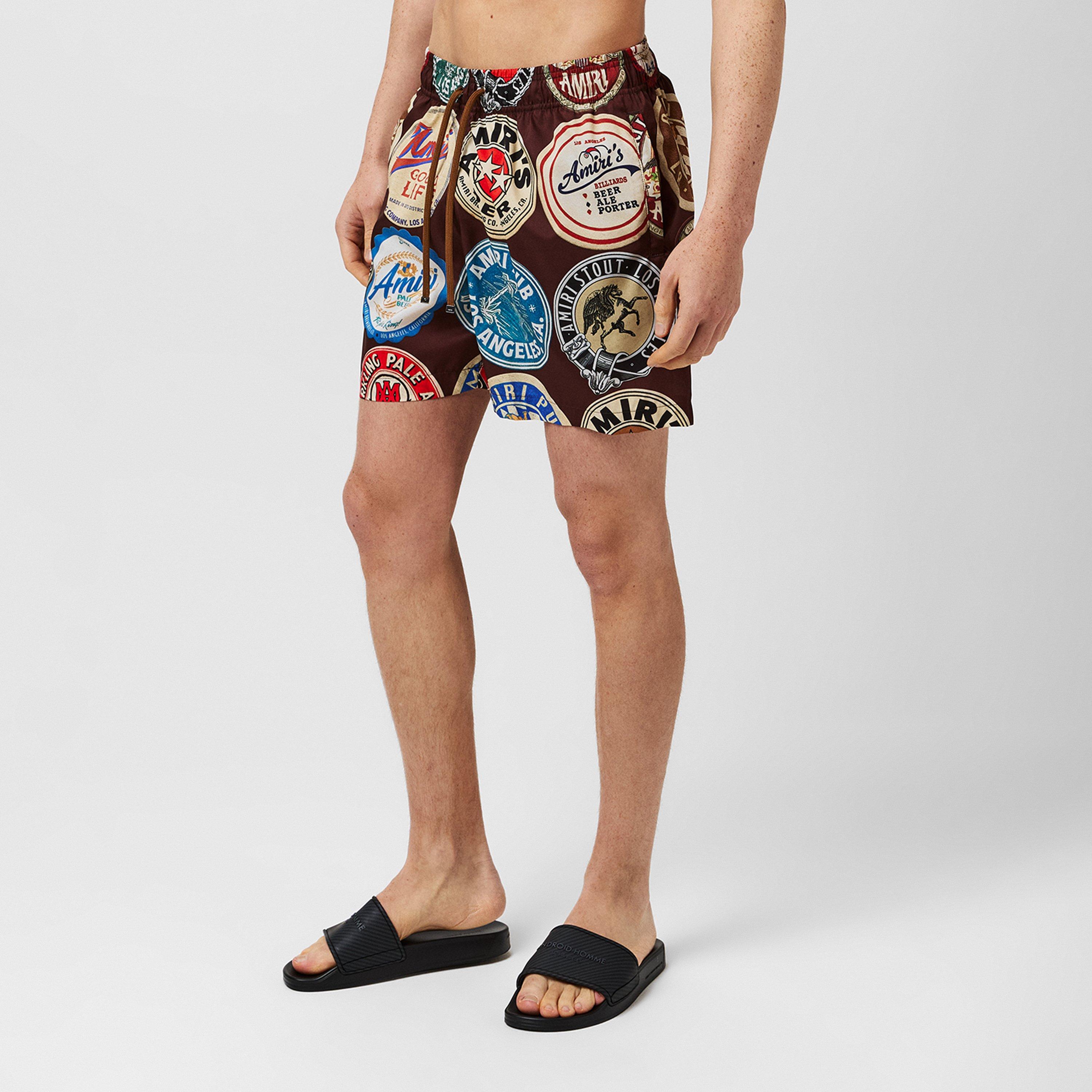 Chocolate - Amiri - Men's Coaster Swim Shorts - 5