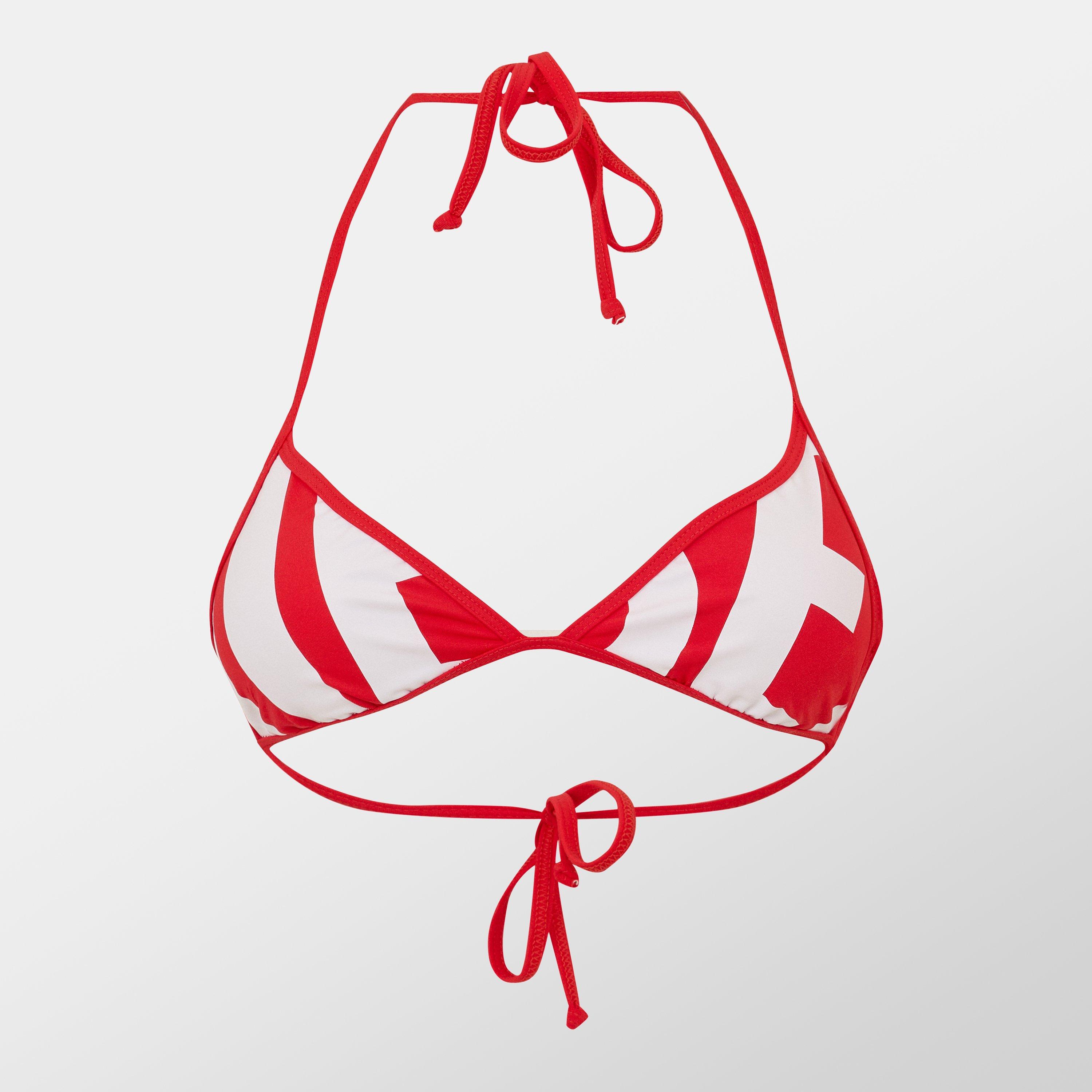 Red - Diesel - Women's Triangle Cup Adjustable Tie Bikini - 1