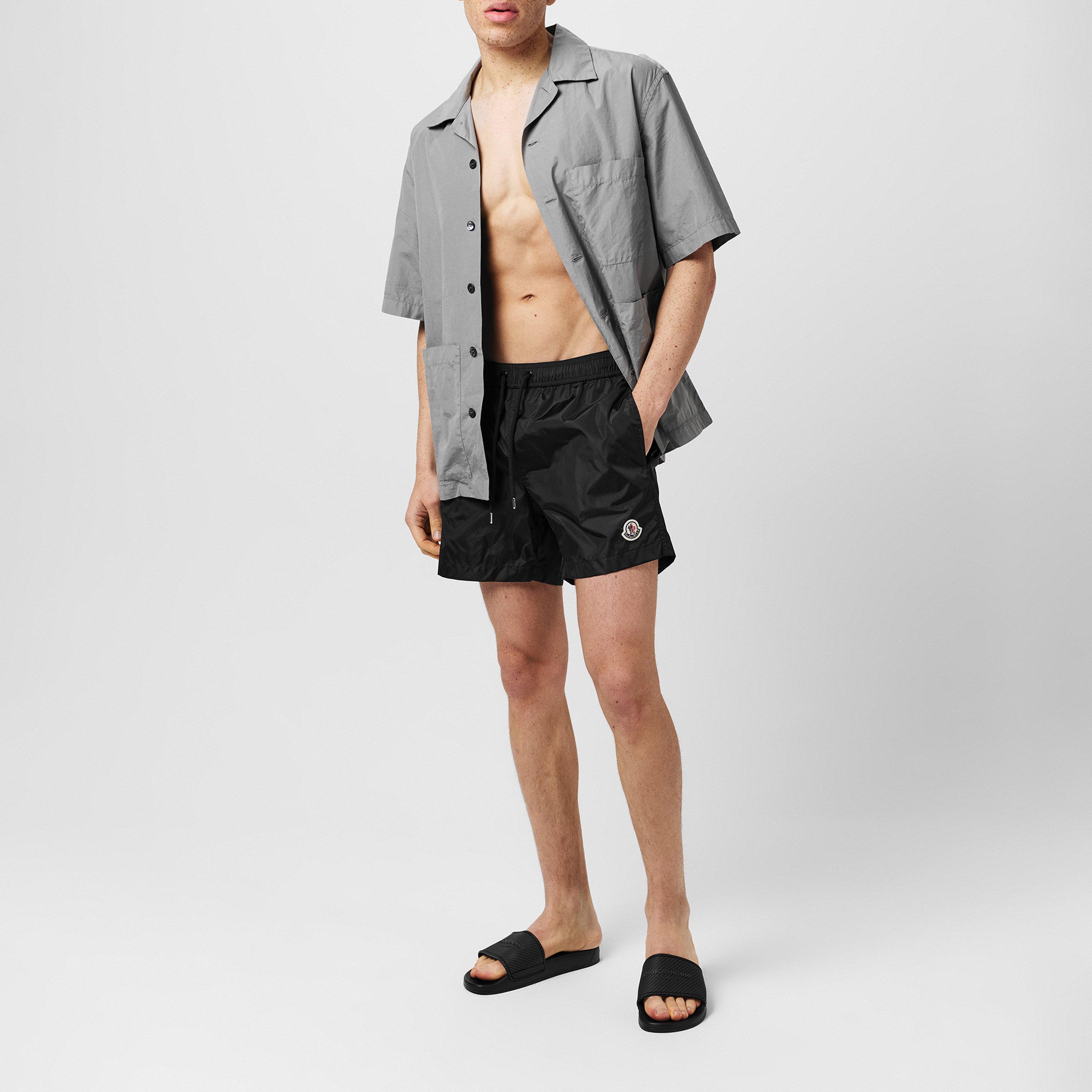Black 999 - Moncler - Men's Logo Swim Shorts - 4