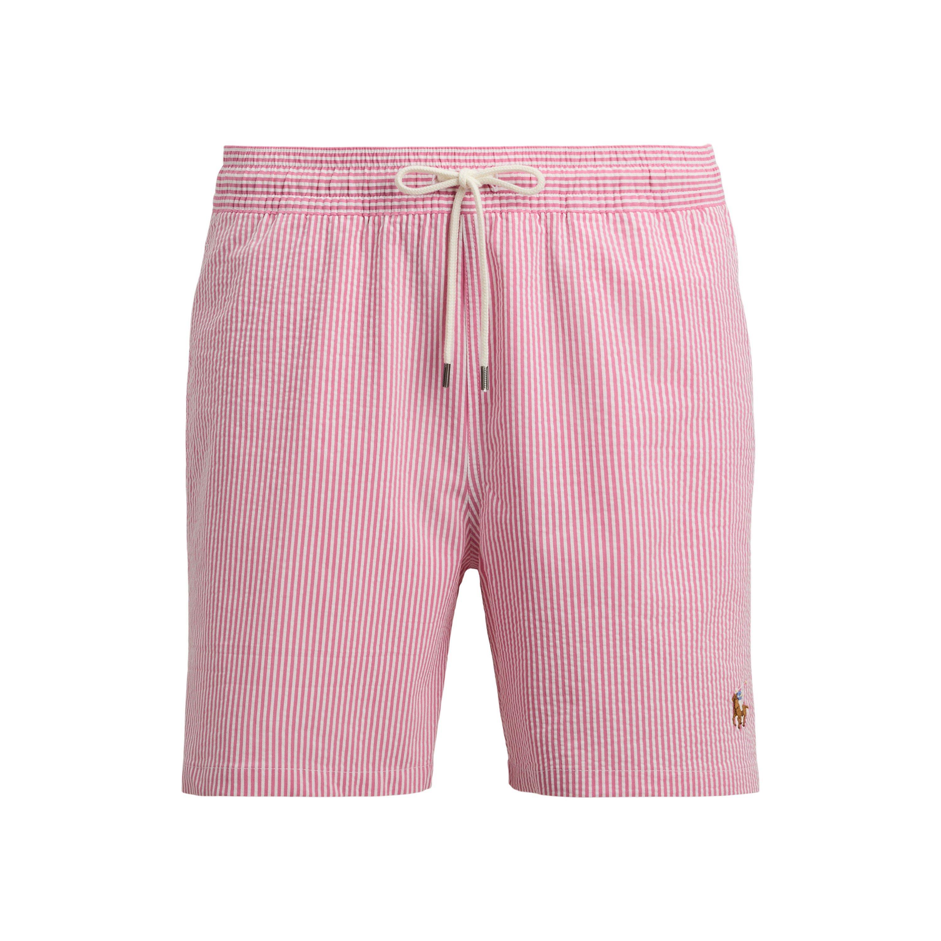 Polo Ralph Lauren Men's Rose Stripe Seersucker Traveller Swim Shorts - S