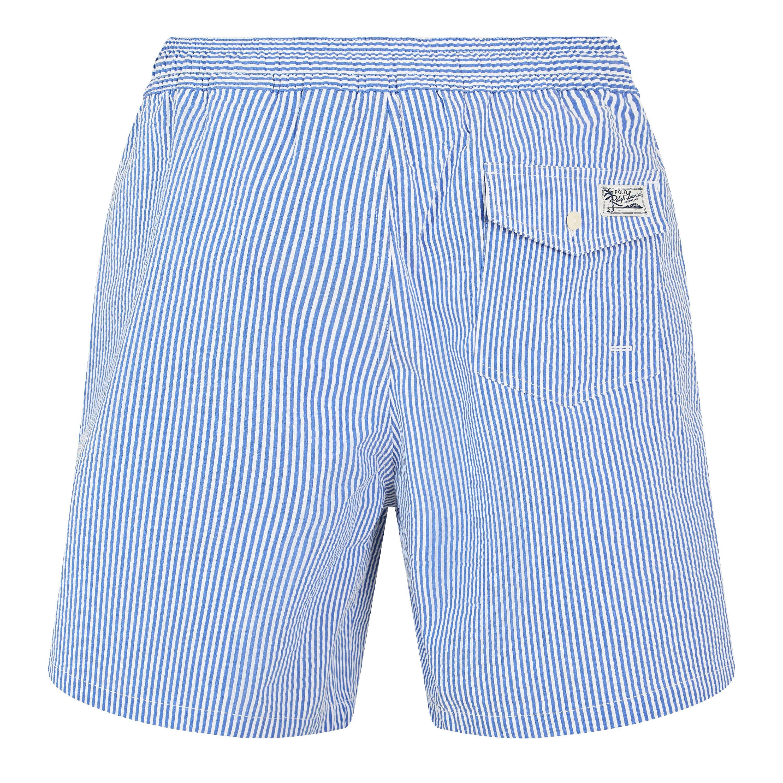Royal Stripe - Polo Ralph Lauren - Mens Seersucker Traveller Swim Shorts - 2
