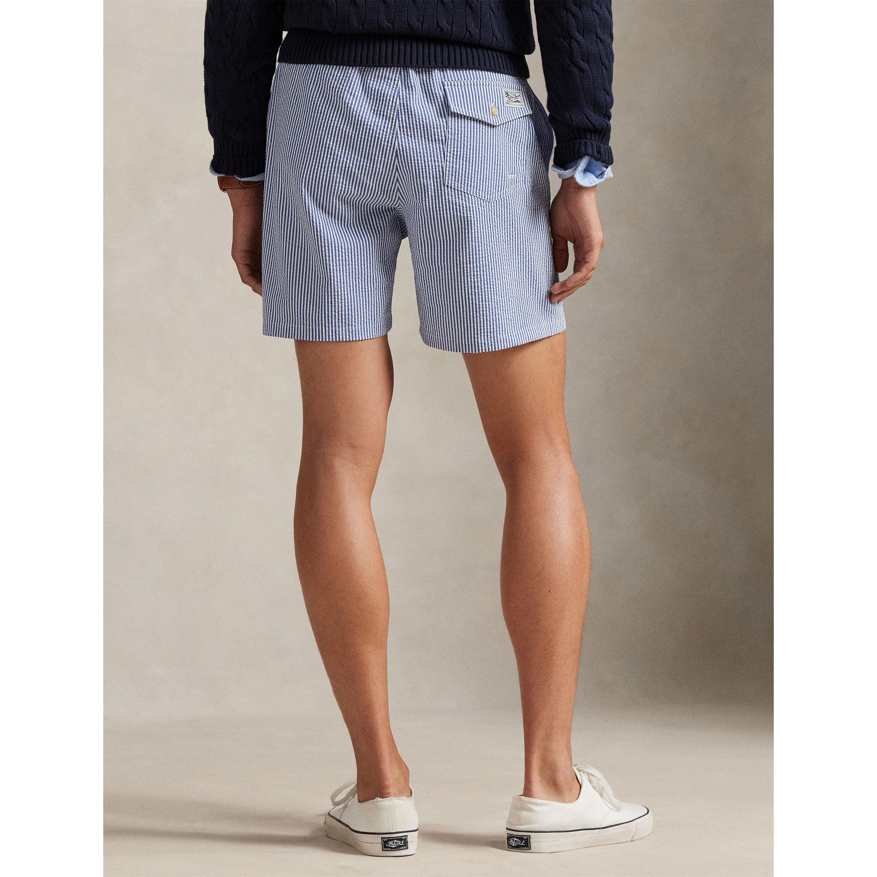 Royal Stripe - Polo Ralph Lauren - Mens Seersucker Traveller Swim Shorts - 4