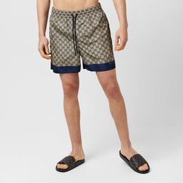 Gucci Men's GG Print Poplin Swim Shorts