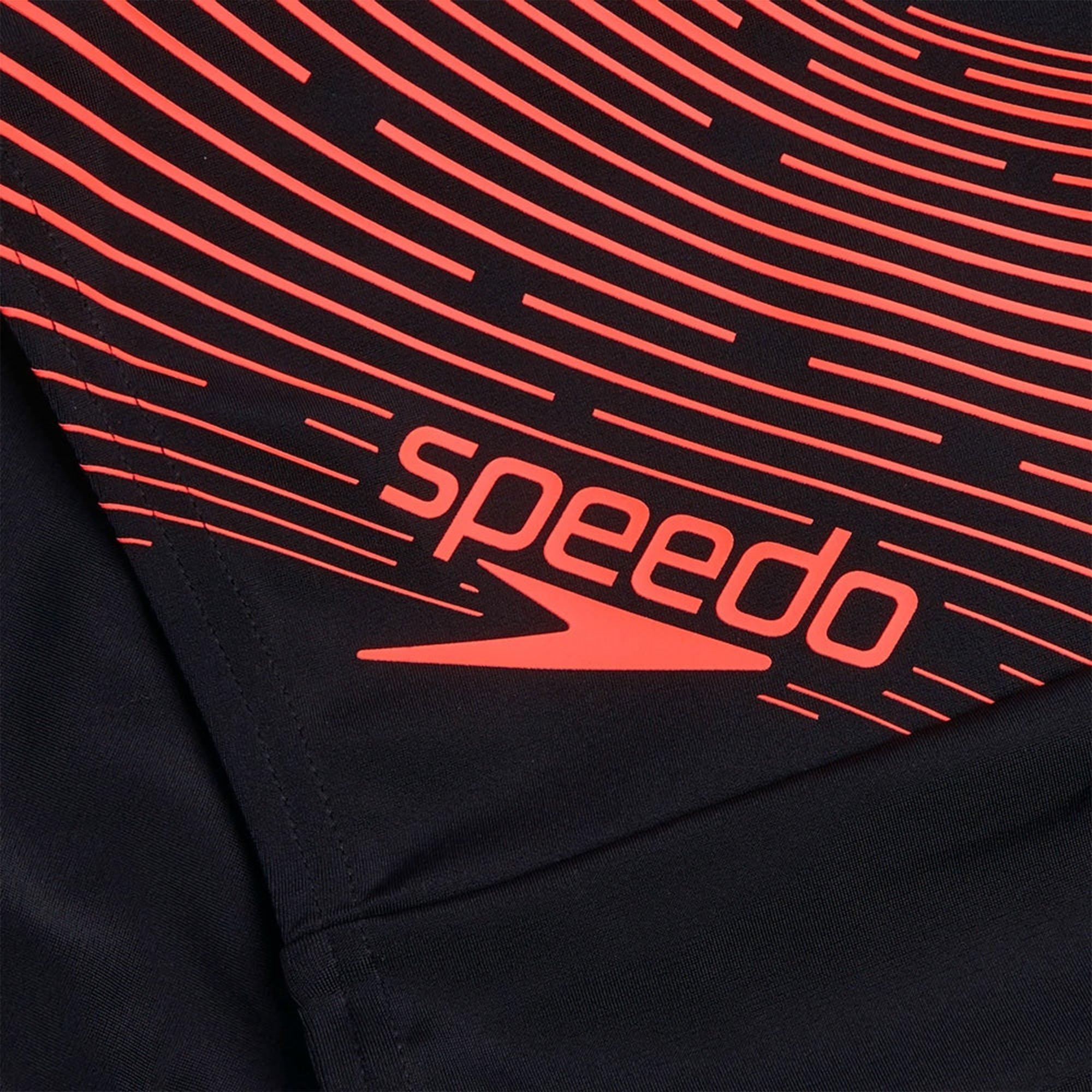 Black/Siren Red - Speedo - Medley Logo Jammer - 6