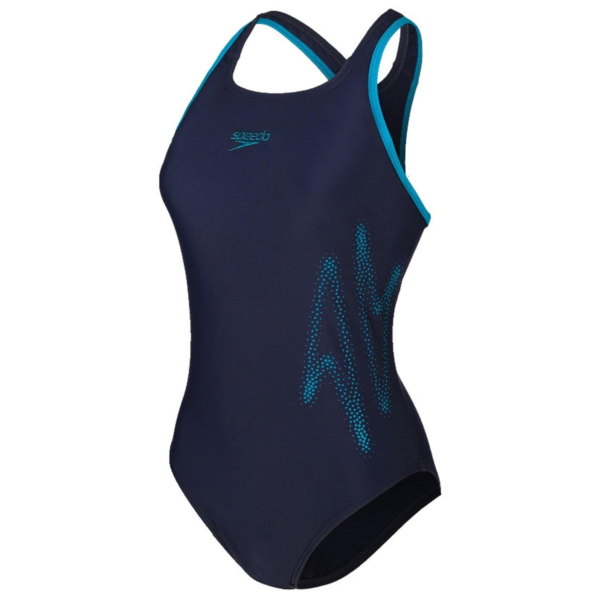 Black/Oc Depths - Speedo - Asia Fit Womens Placement Racerback Swimsuit - 1