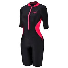 Speedo Asia Fit Womens Front Zip Short Sleeve Kneesuit