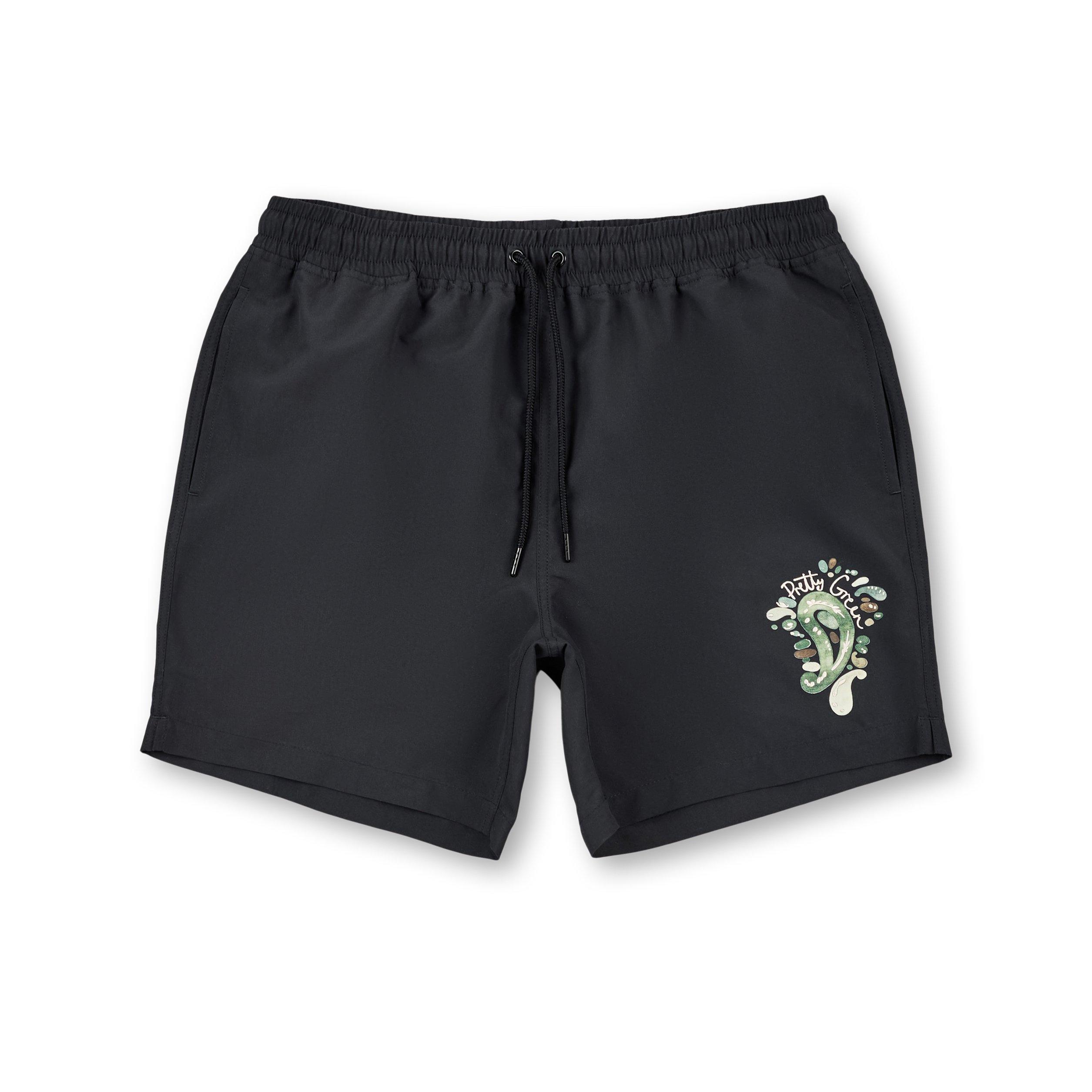Pretty Green Men's Aquarelle Swim Shorts - Black - Small