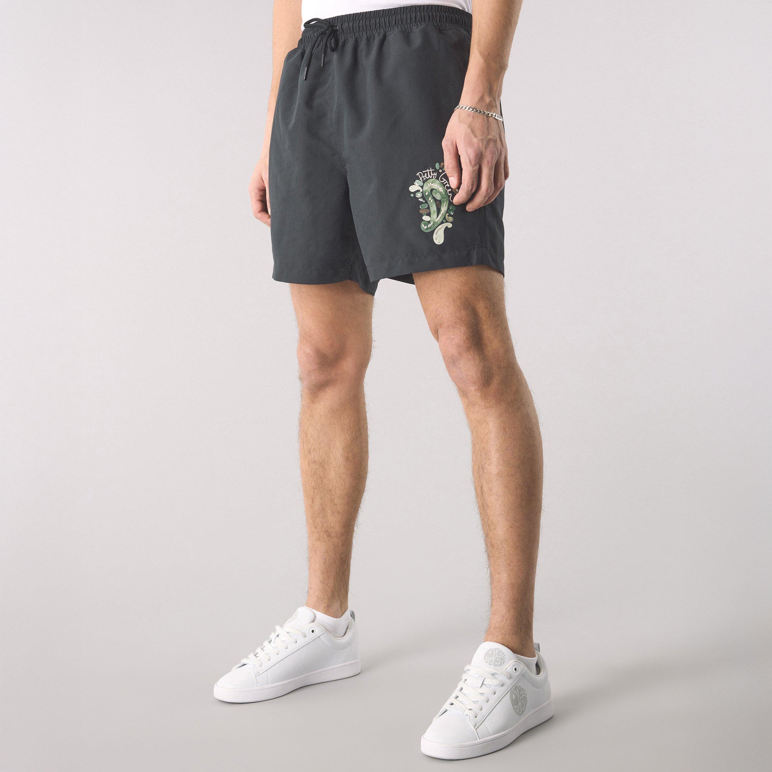 Black - Pretty Green - Men's Aquarelle Swim Shorts - 4