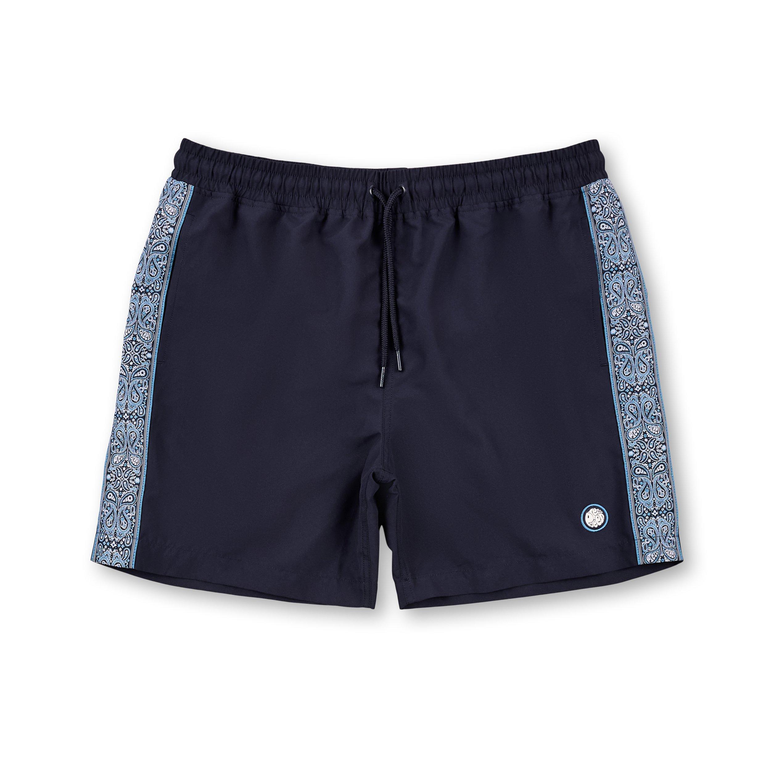 Azul marino - Pretty Green - Men's Eclipse Paisley Swim Shorts - 1