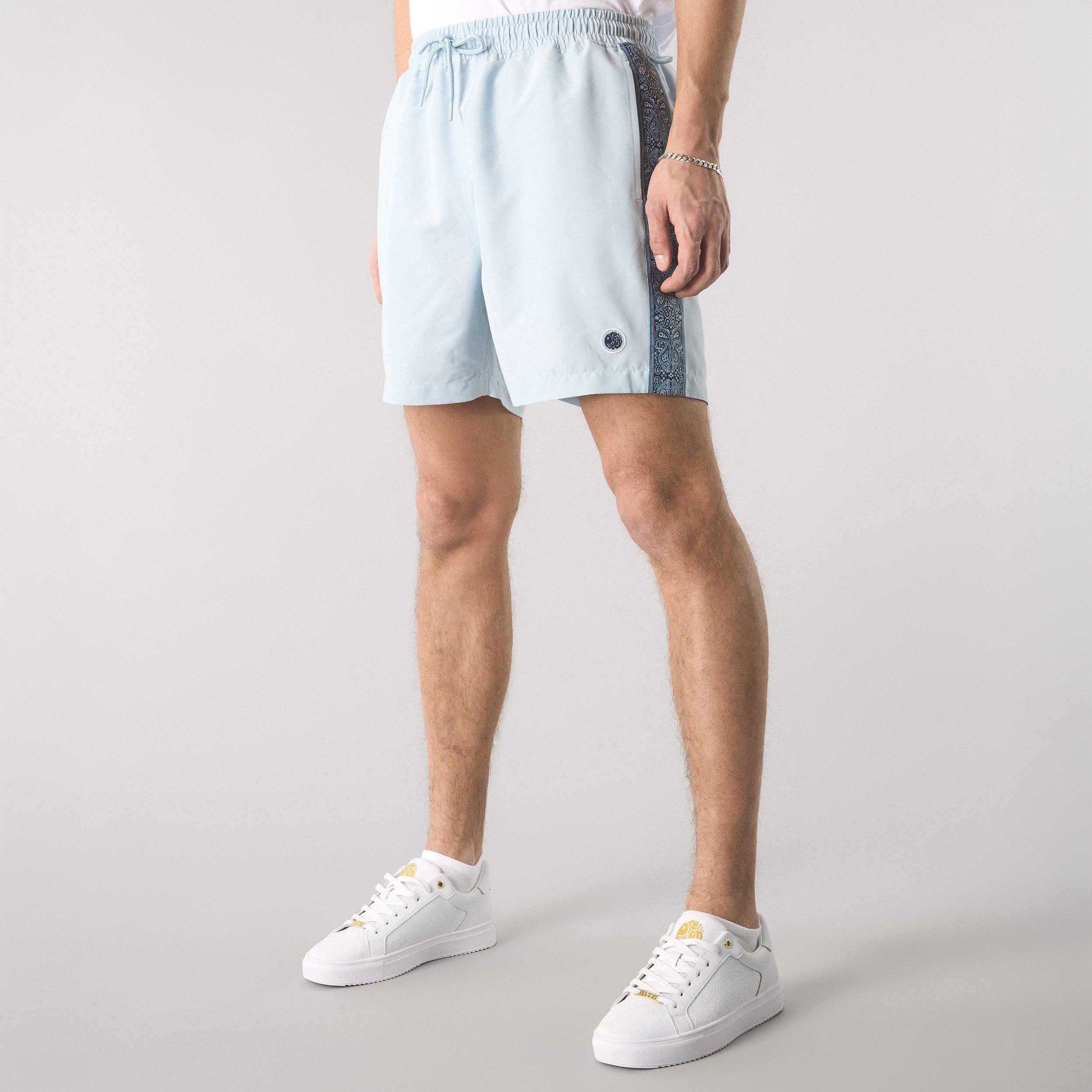 Light Blue - Pretty Green - Men's Eclipse Paisley Swim Shorts - 4