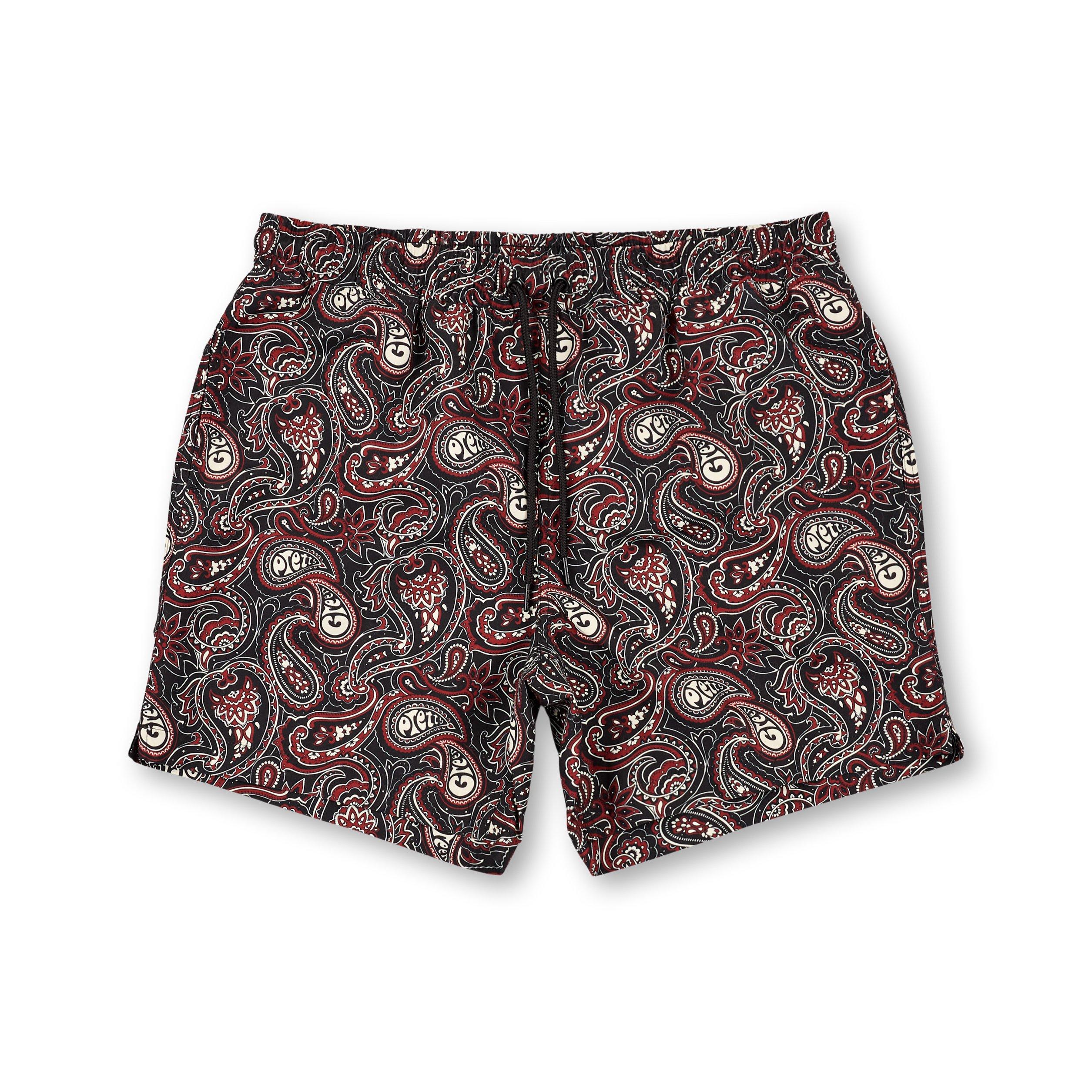 Black - Pretty Green - Men's Paisley Swim Shorts - 1