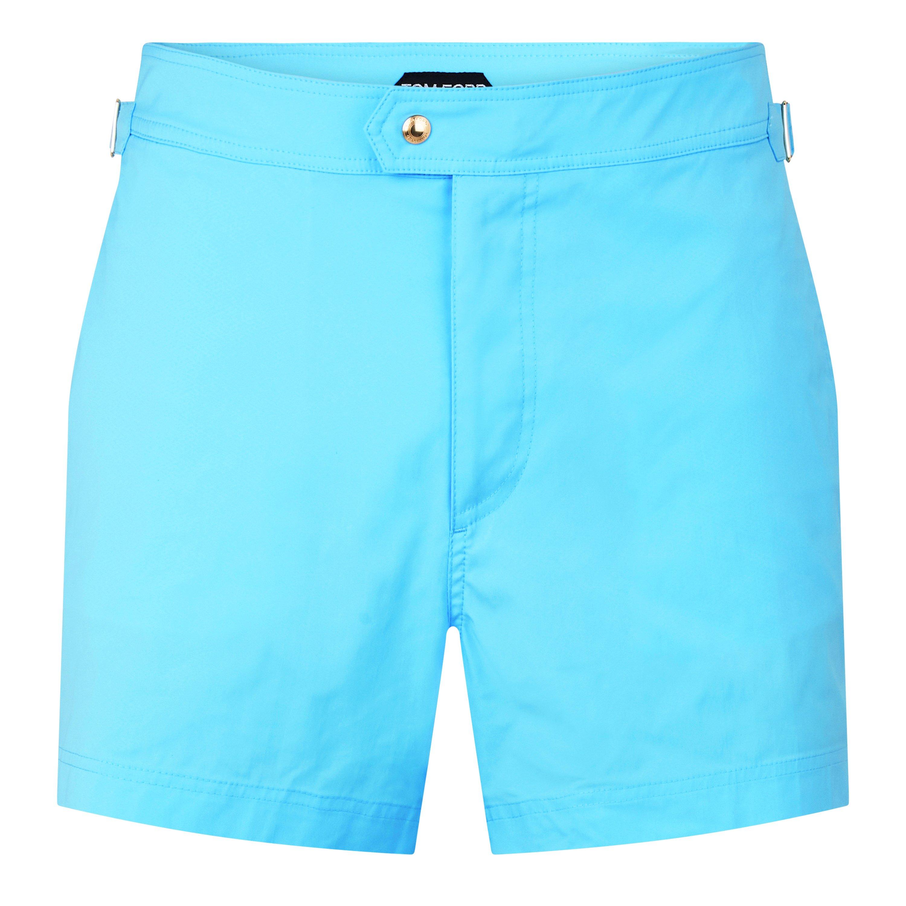 Turquoise - Tom Ford - Men's Poplin Swim Shorts - 1
