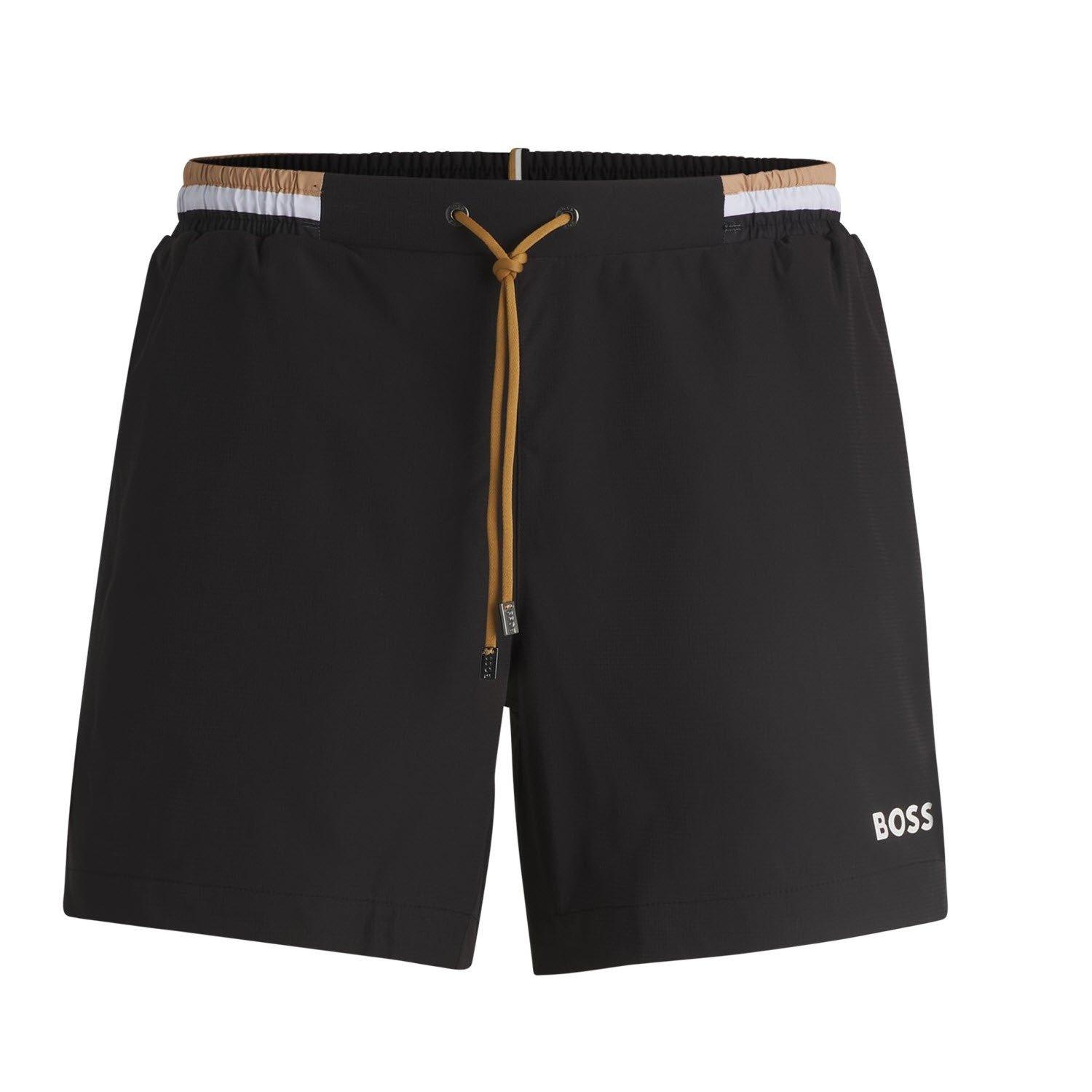 Black 001 - Boss - Men's BW Isle Swim Shorts with Mesh Lining - 6