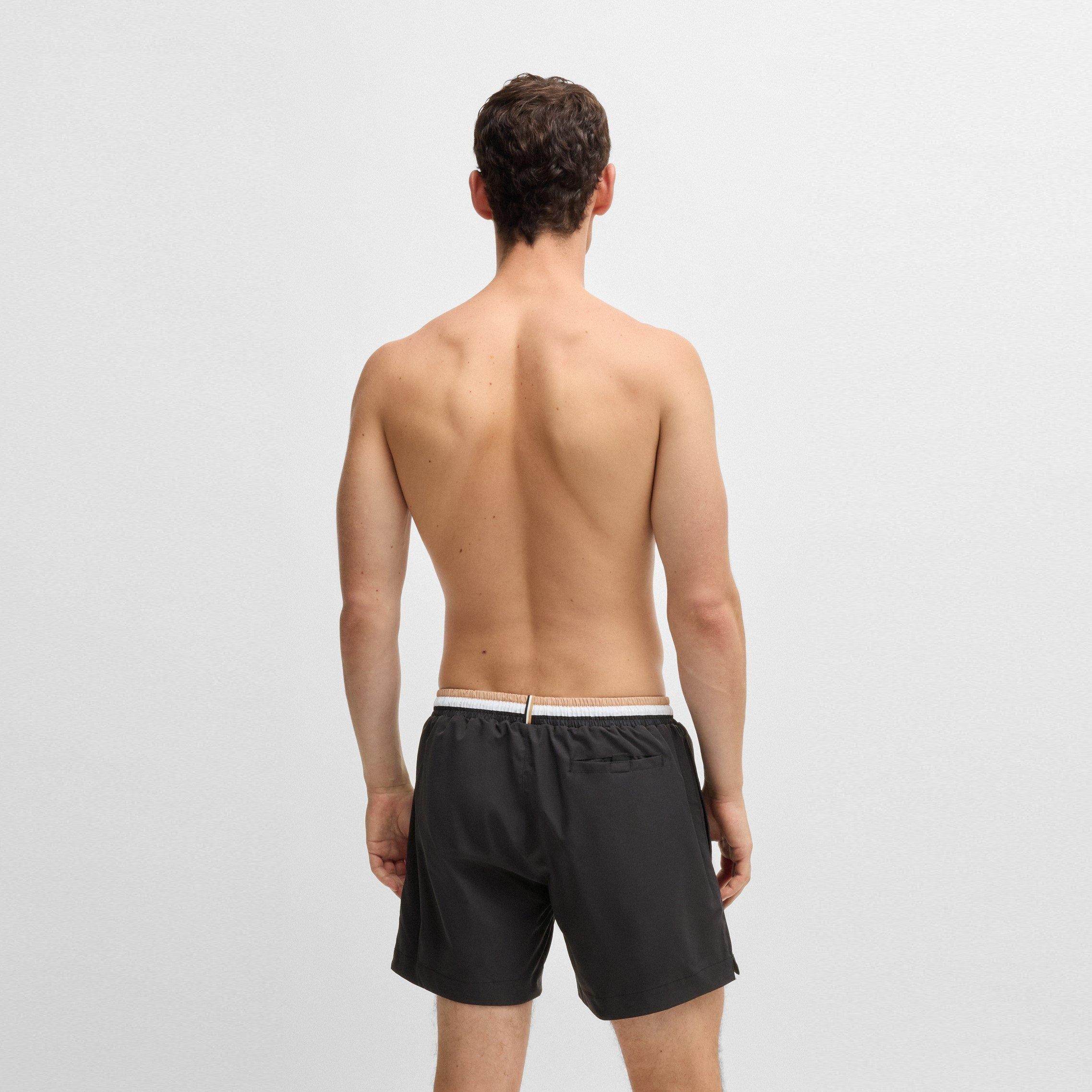 Black 001 - Boss - Men's BW Isle Swim Shorts with Mesh Lining - 4