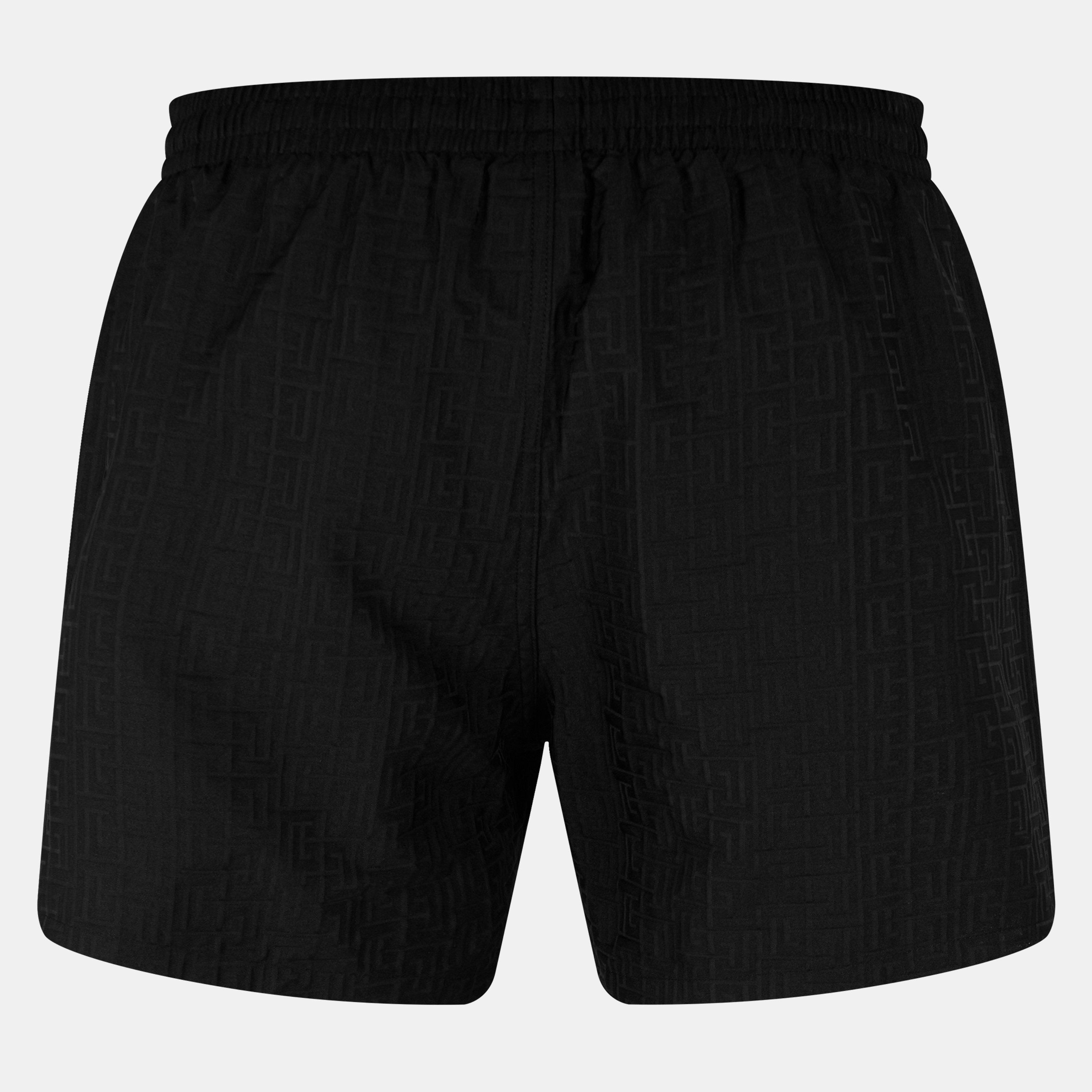 Black/Grey - Balmain - Labyrinth Print Swimsuit - 2