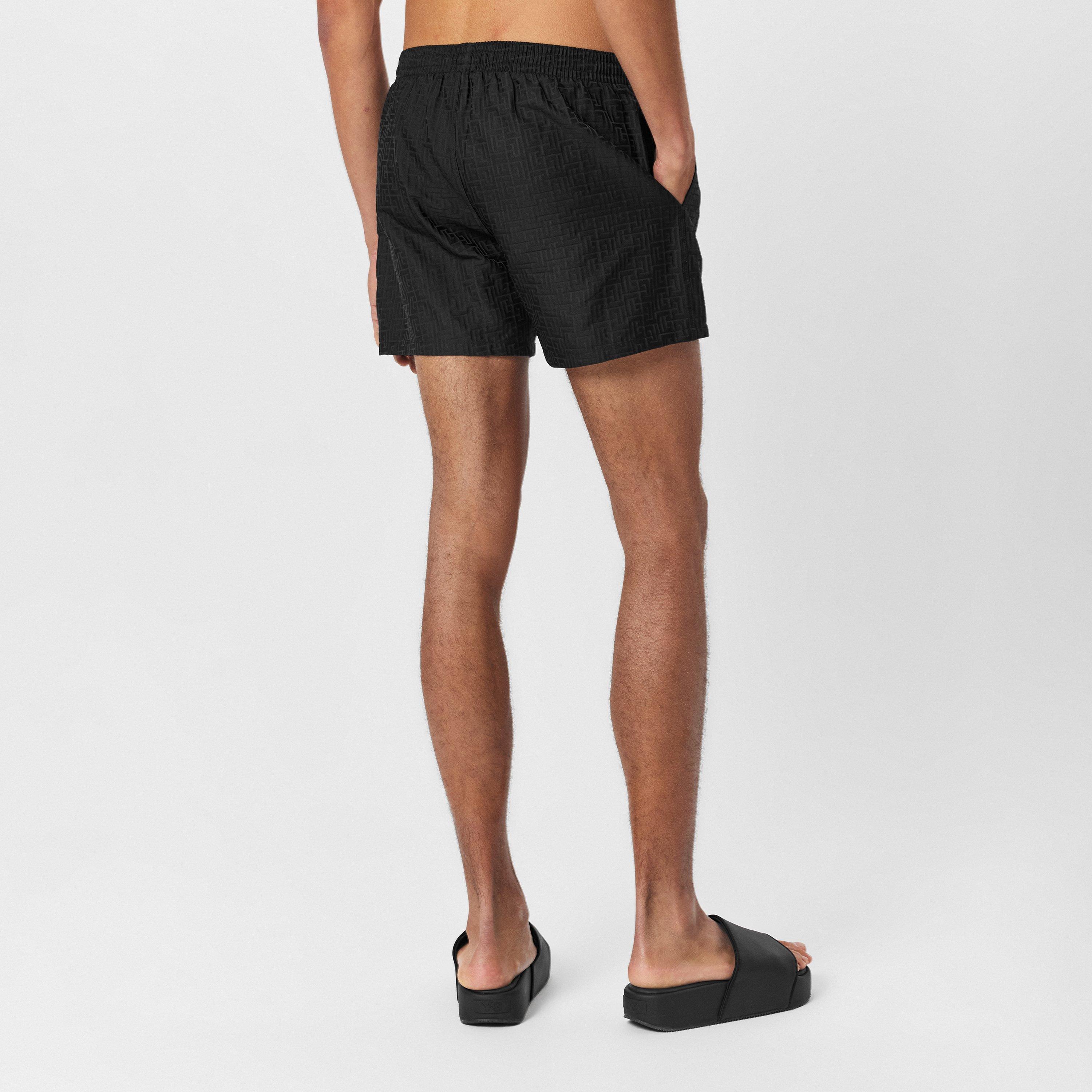 Black/Grey - Balmain - Labyrinth Print Swimsuit - 4