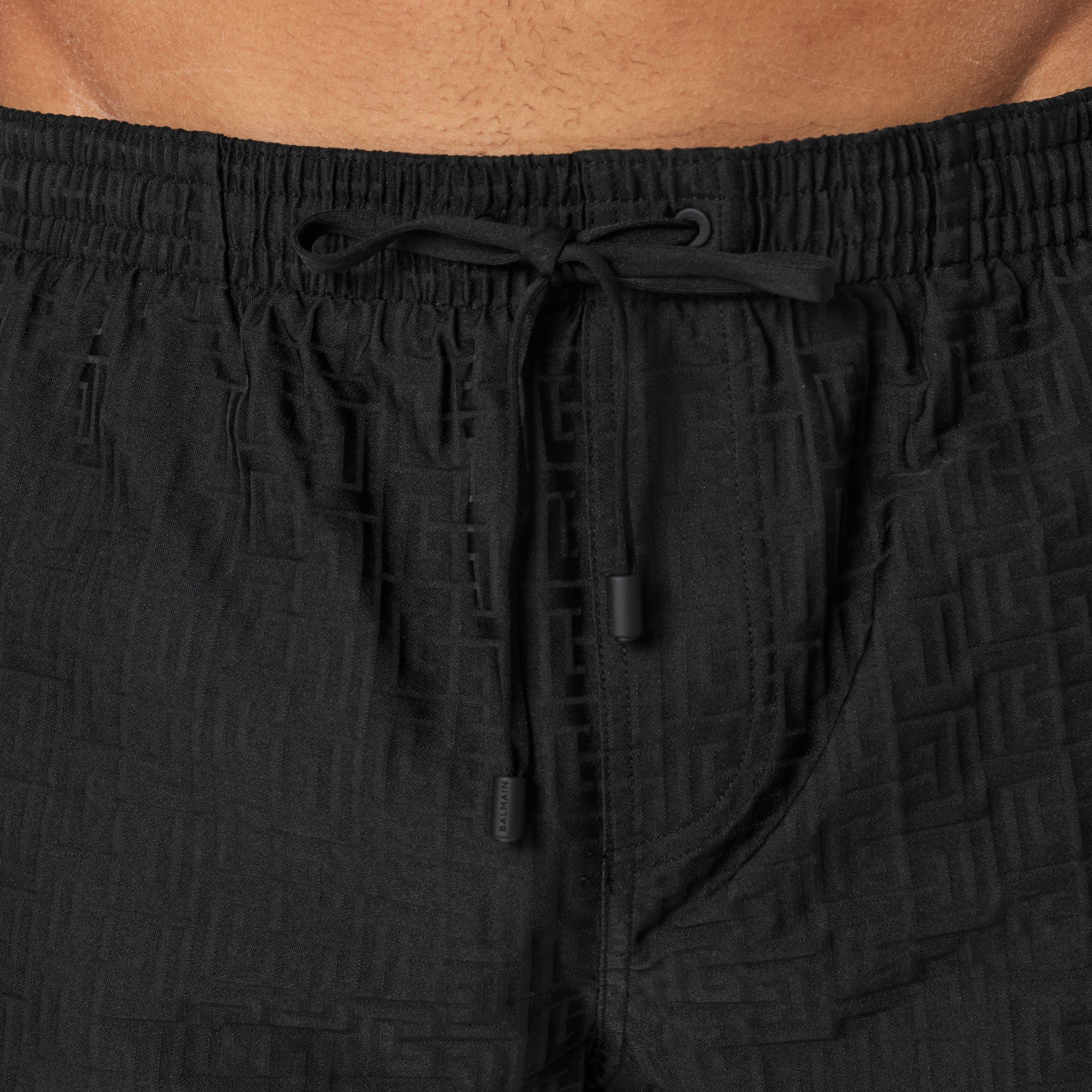 Black/Grey - Balmain - Labyrinth Print Swimsuit - 5