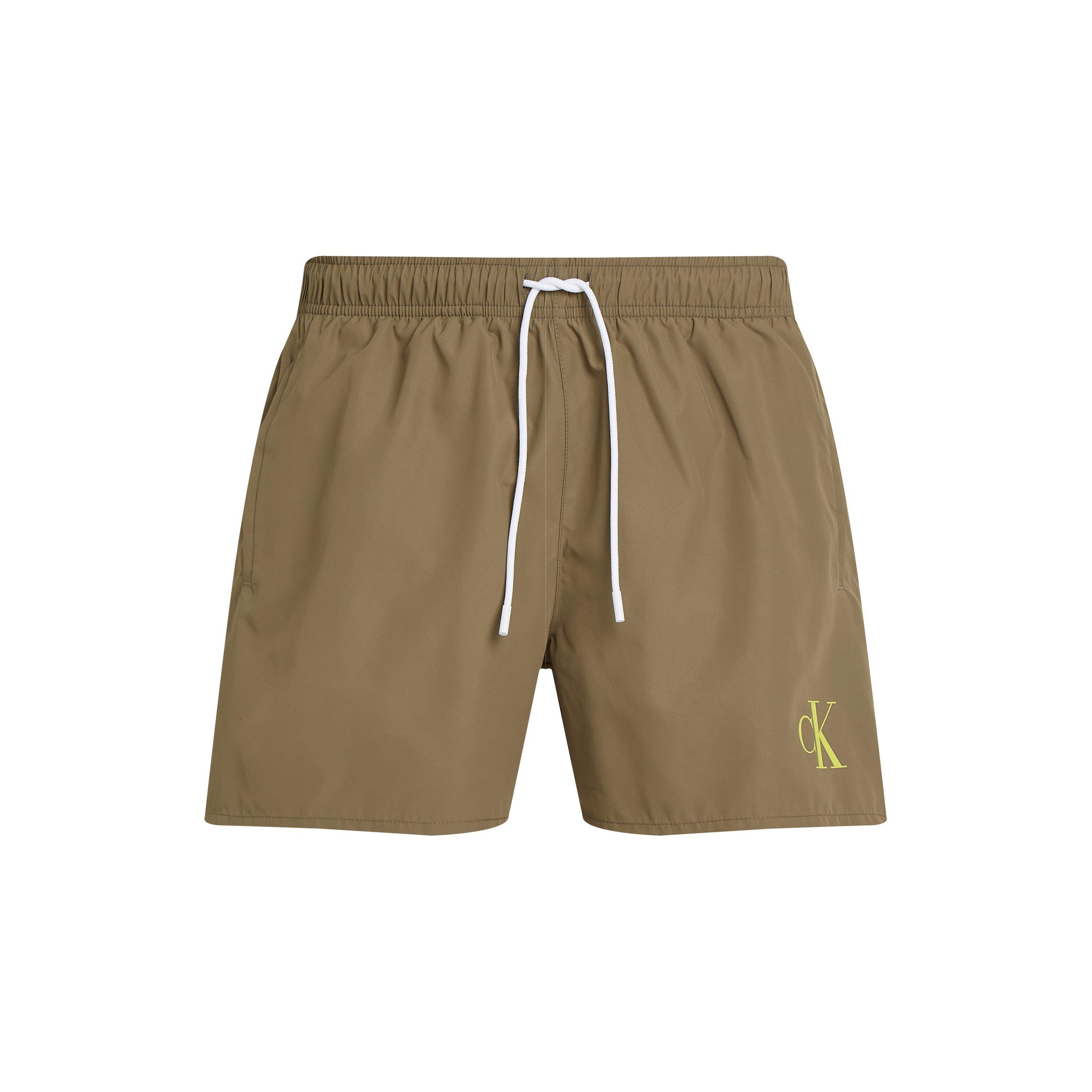 Dusky Green - Calvin Klein - Men's Medium Drawstring Quick-Drying Mid-Length Swim Shorts - 1