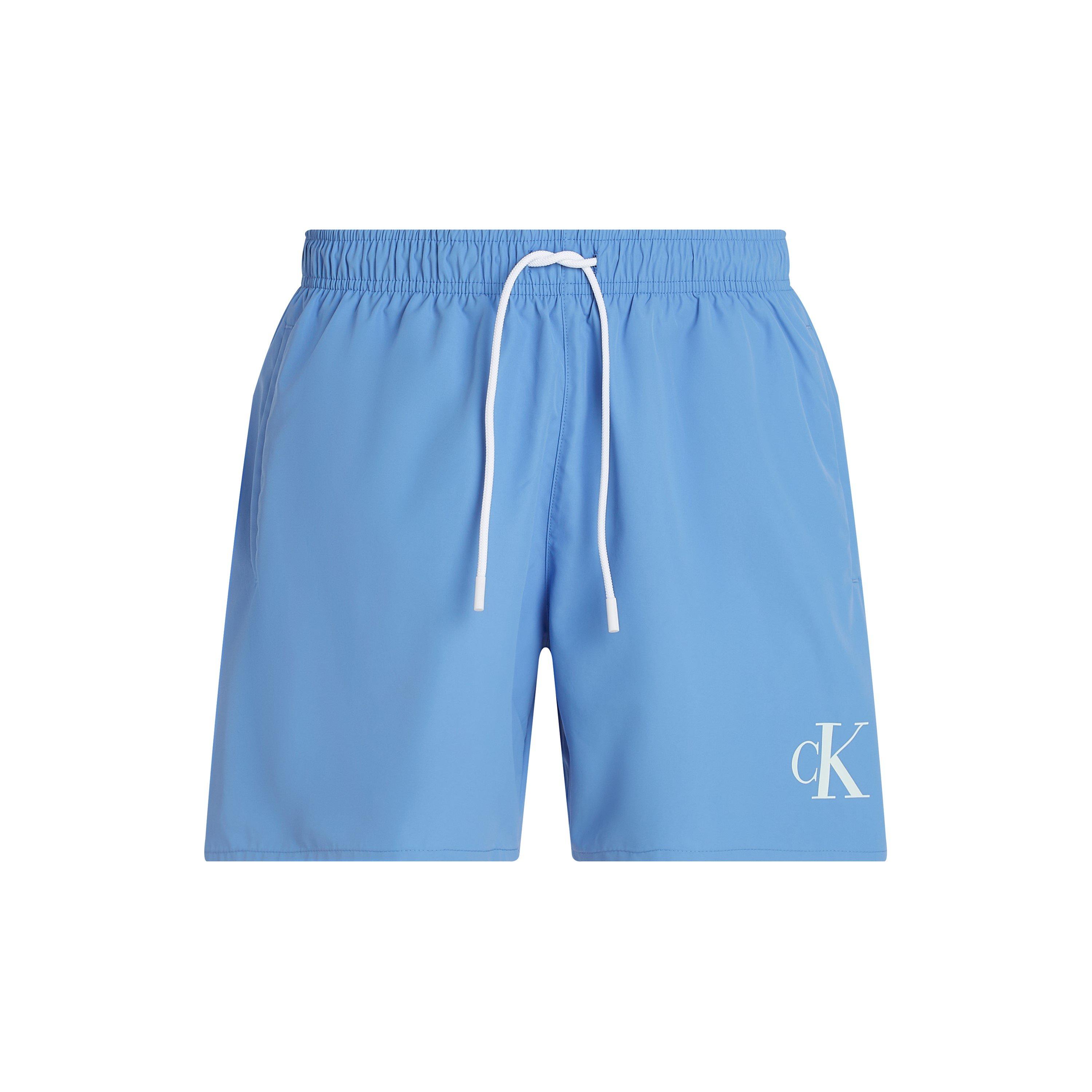 Calvin Klein Men's Medium Drawstring Quick-Drying Mid-Length Swim Shorts - Glacier - 2XL