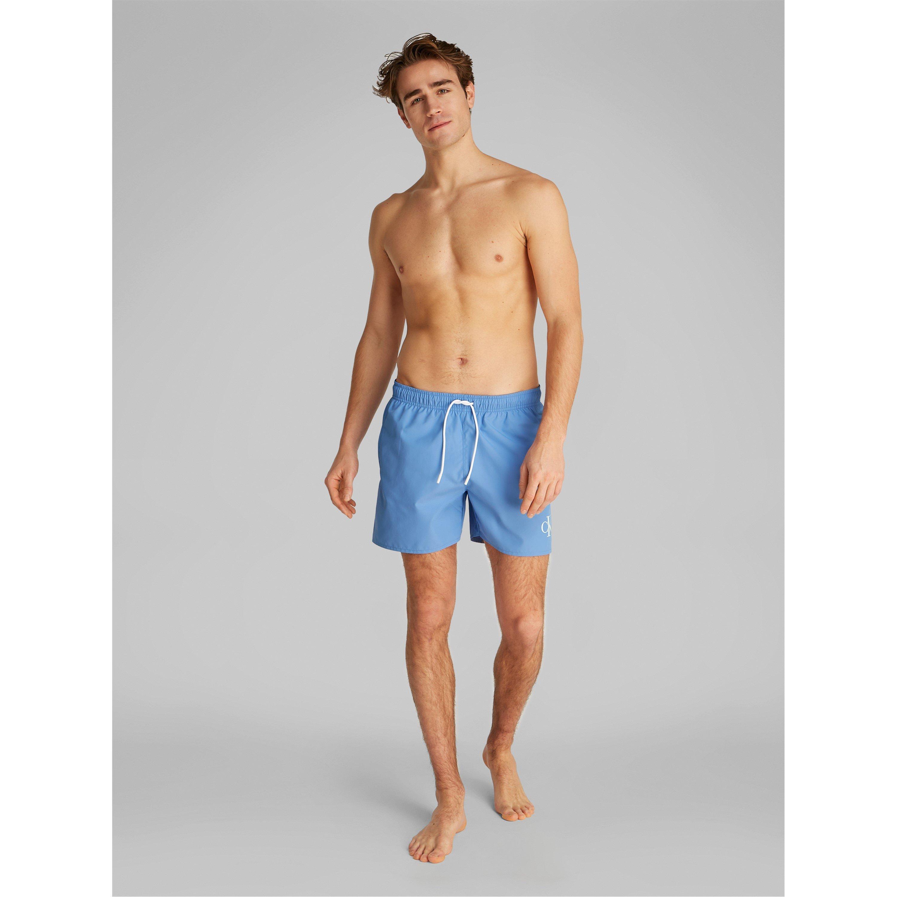 Glacier - Calvin Klein - Men's Medium Drawstring Quick-Drying Mid-Length Swim Shorts - 4