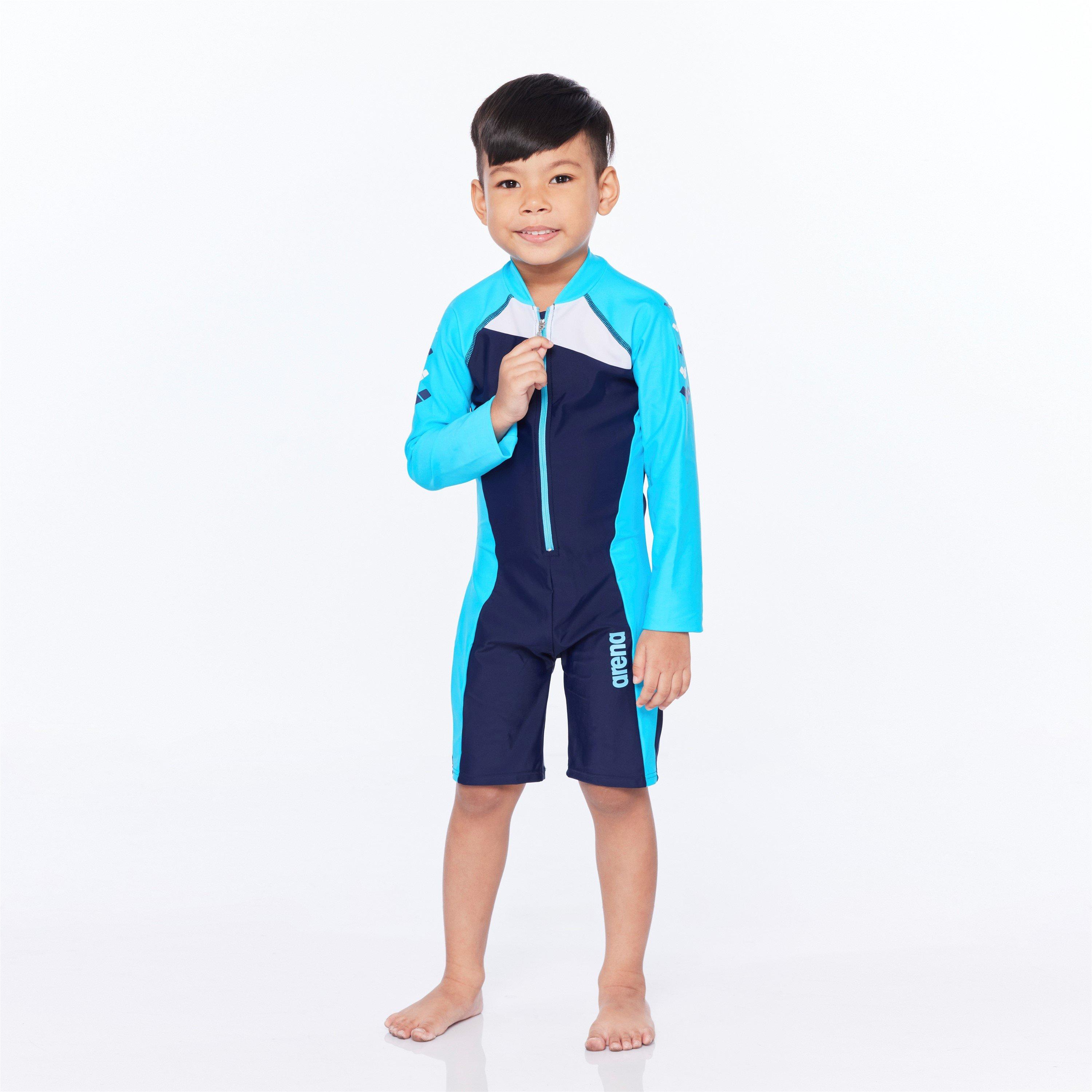 Navy - Arena - Long Sleeve Swim One-Piece Juniors - 4