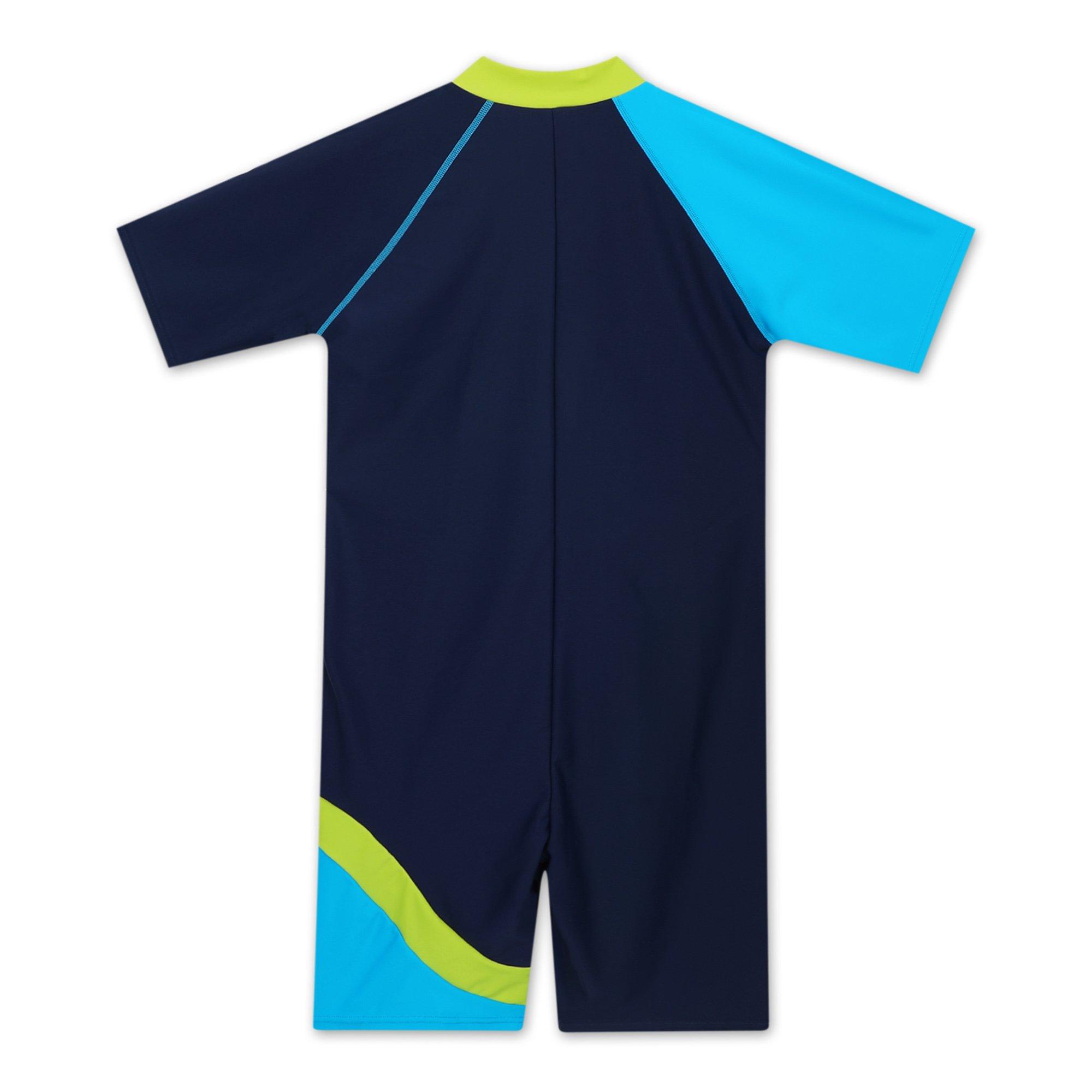 Navy - Arena - UV Short Sleeve Half Swimsuit Juniors - 2