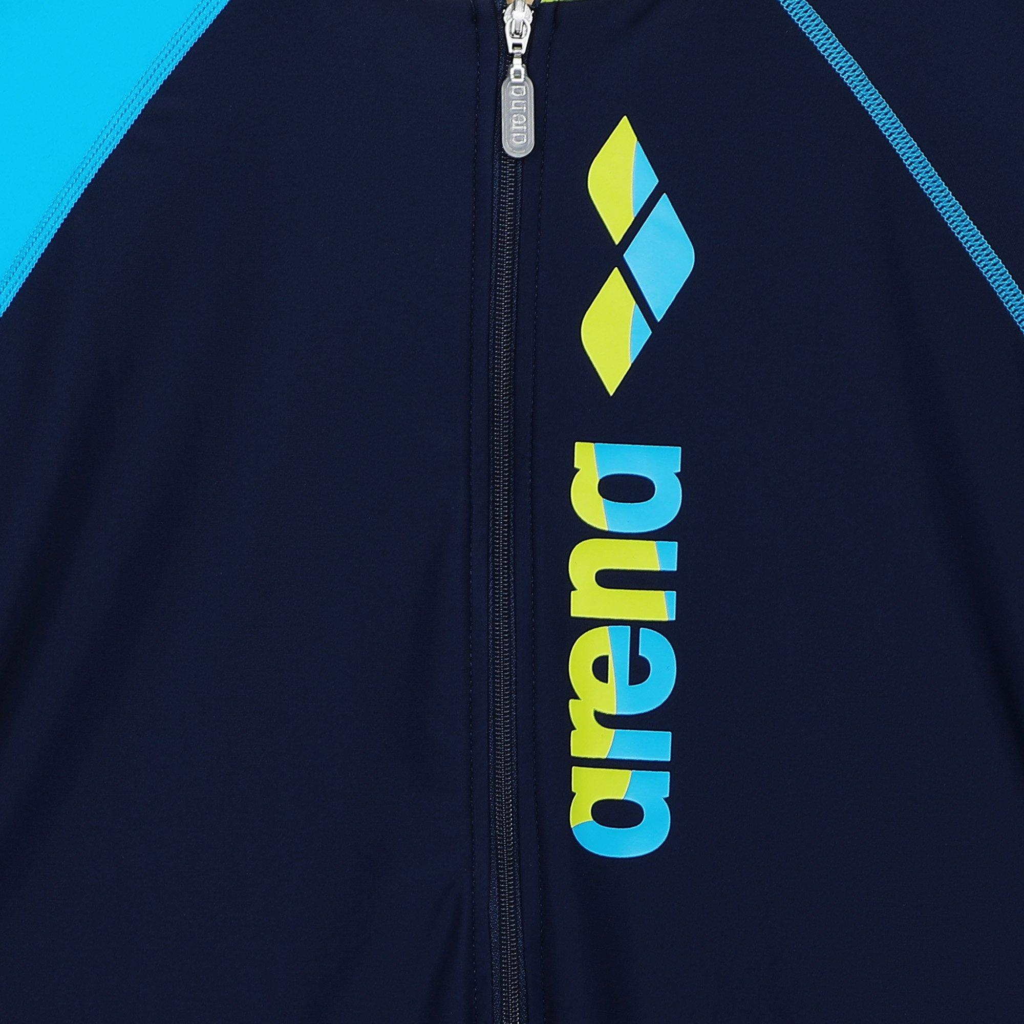 Navy - Arena - UV Short Sleeve Half Swimsuit Juniors - 3