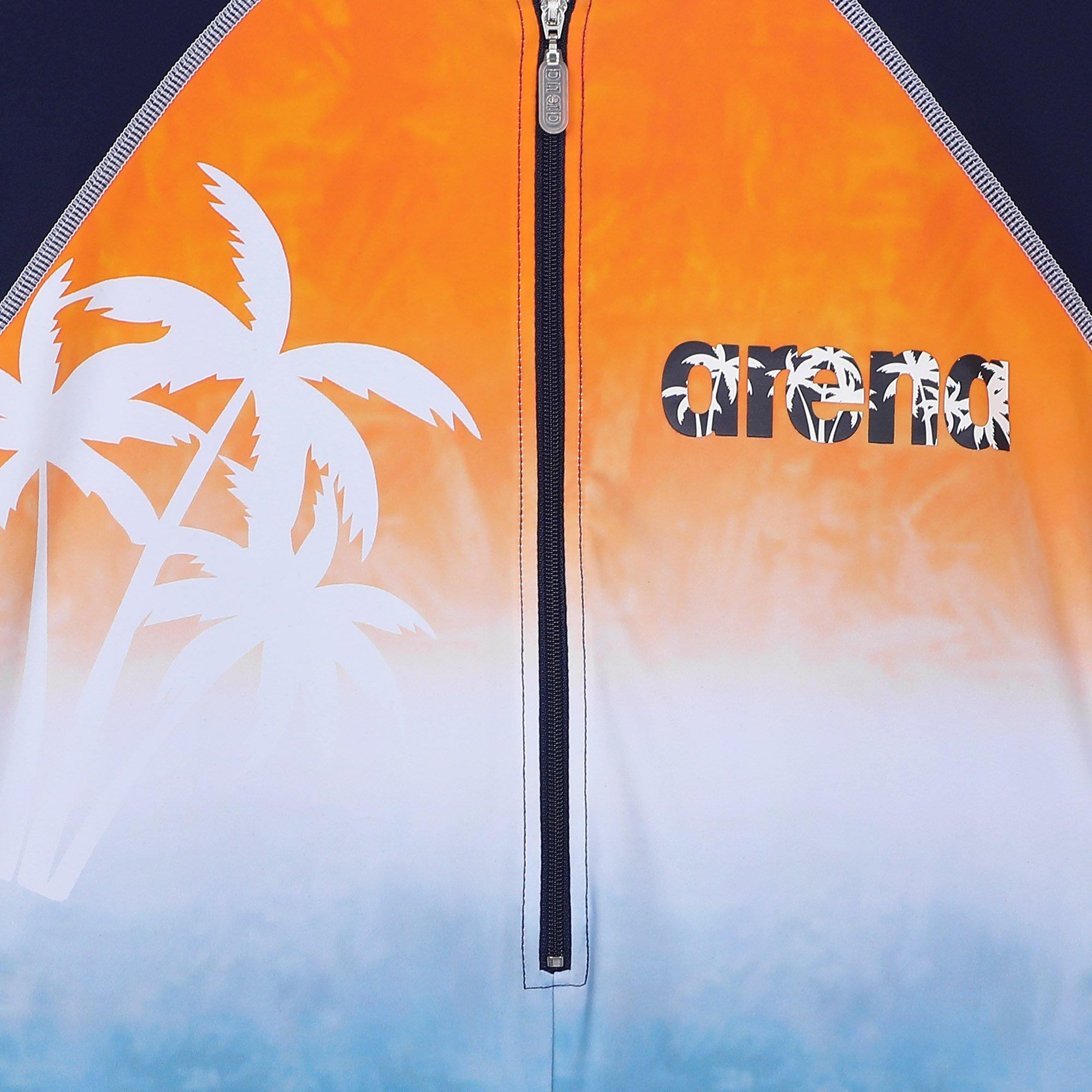 Navy/Orange - Arena - UV Half Swimsuit Juniors - 3