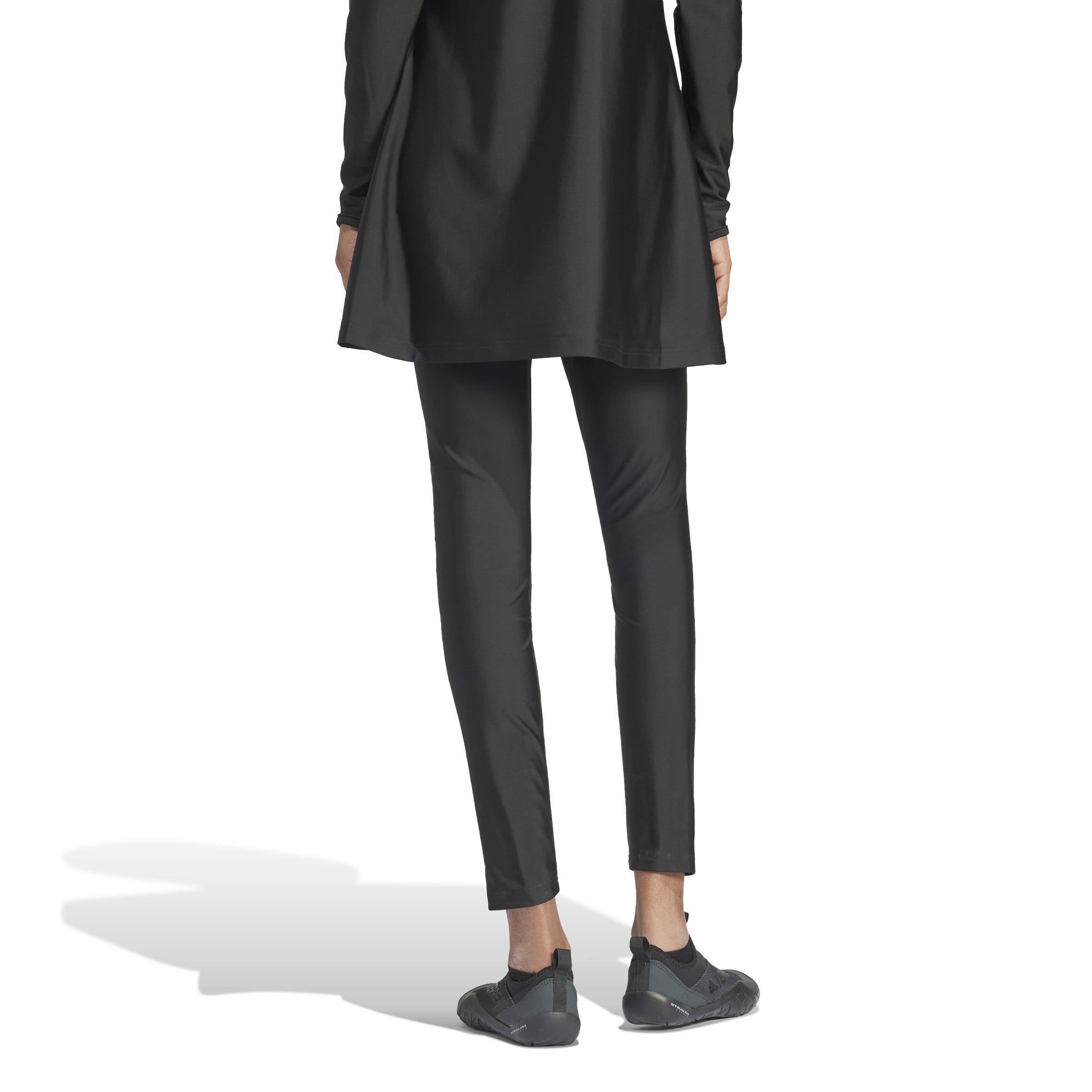 Black - adidas - adidas 3-Stripes Womens Swimming Leggings - 3