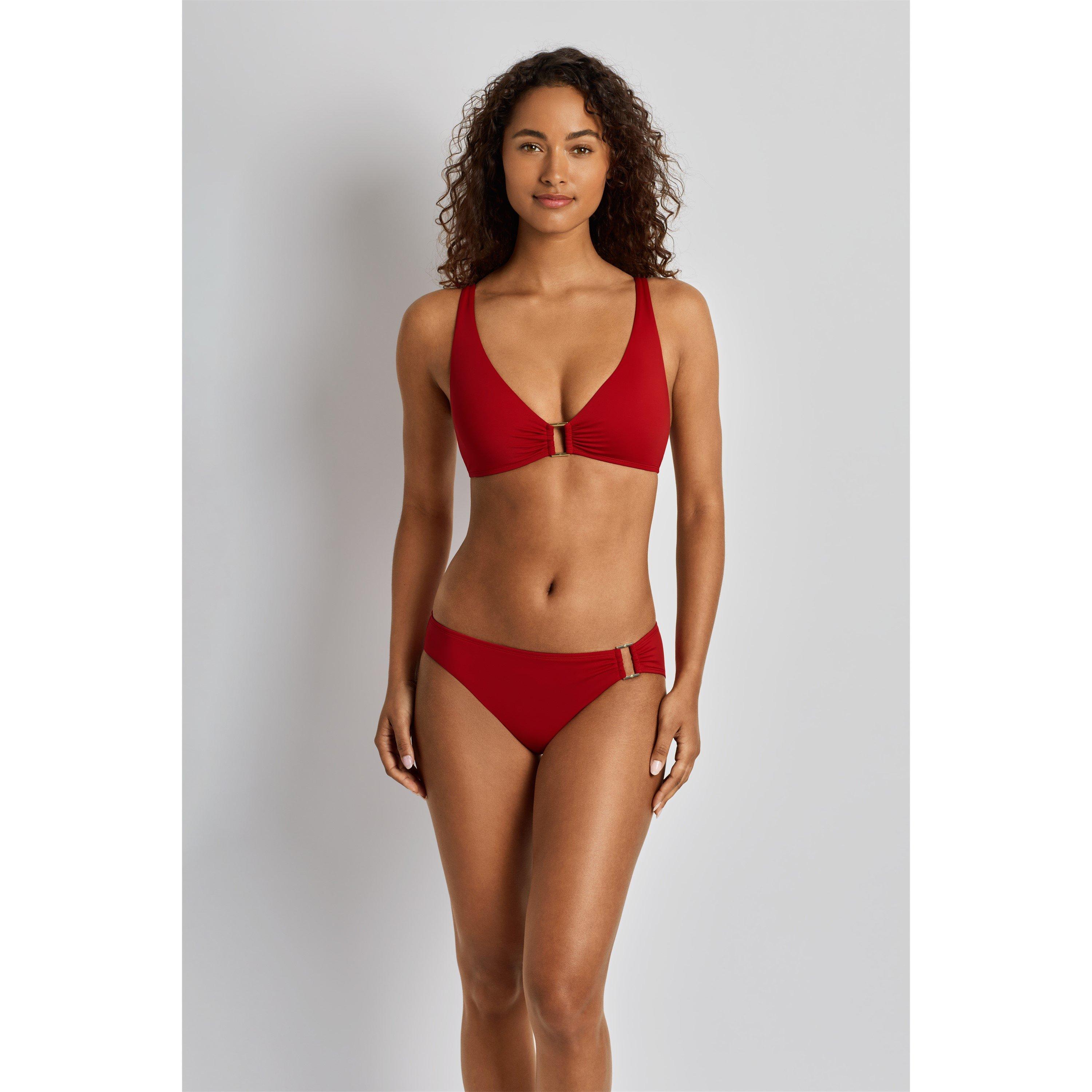 Red - Lauren by Ralph Lauren - Ring-Front Hipster Bikini Bottoms - 4