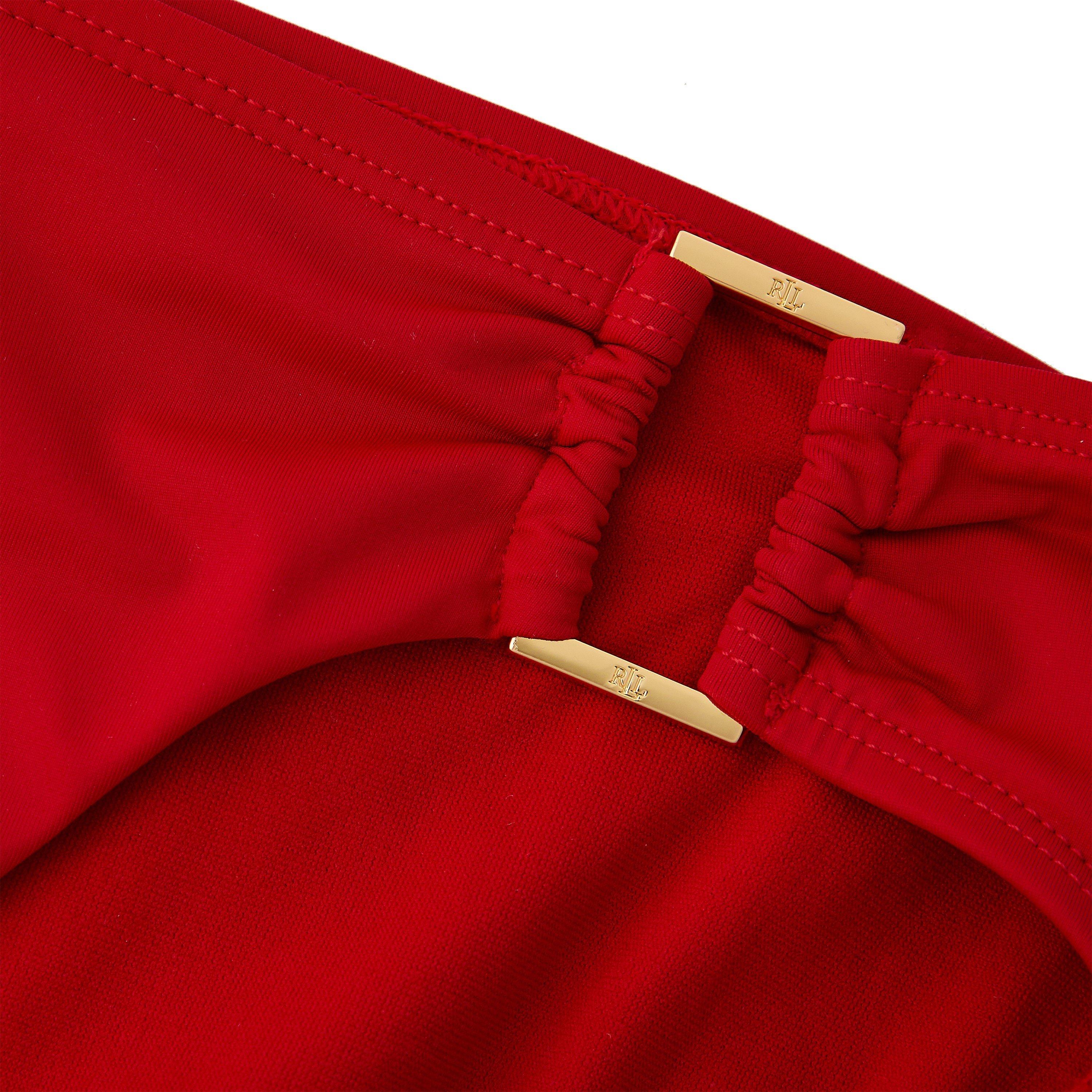 Red - Lauren by Ralph Lauren - Ring-Front Hipster Bikini Bottoms - 5