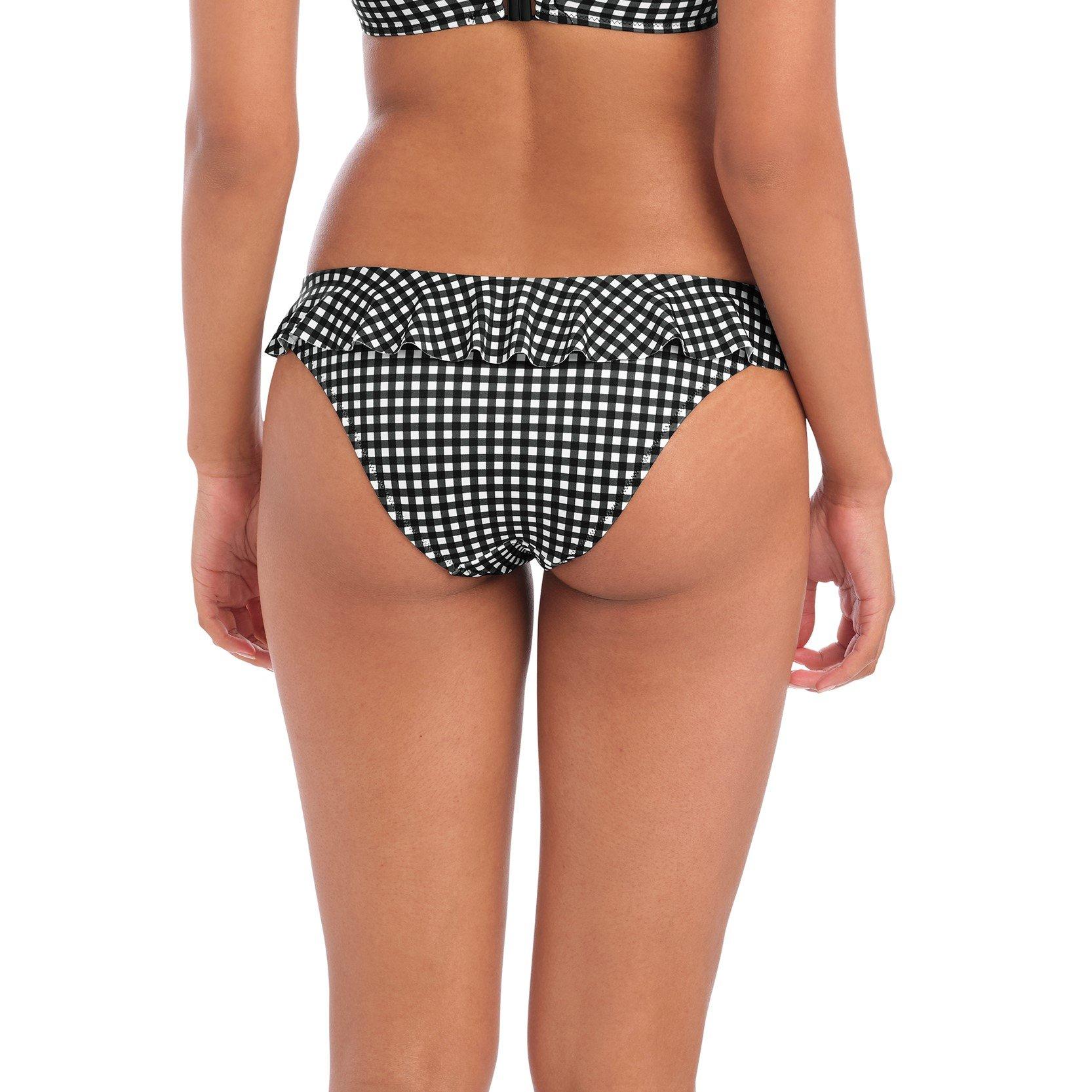 Blk/Wht - Freya - Check In Frill Bikini Brief - 3