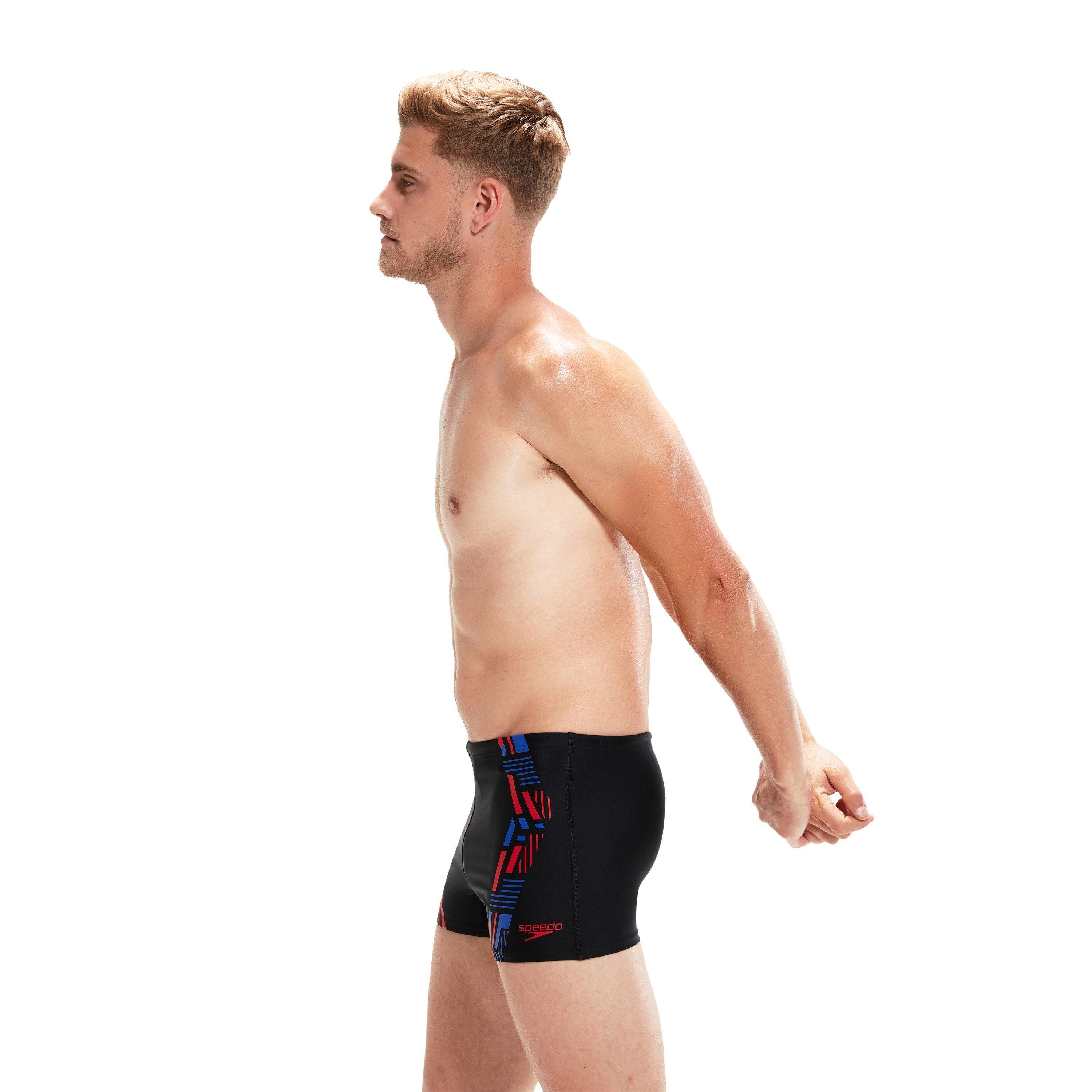 Nero/Rosso - Speedo - Tech Print Aquashorts Mens - 2