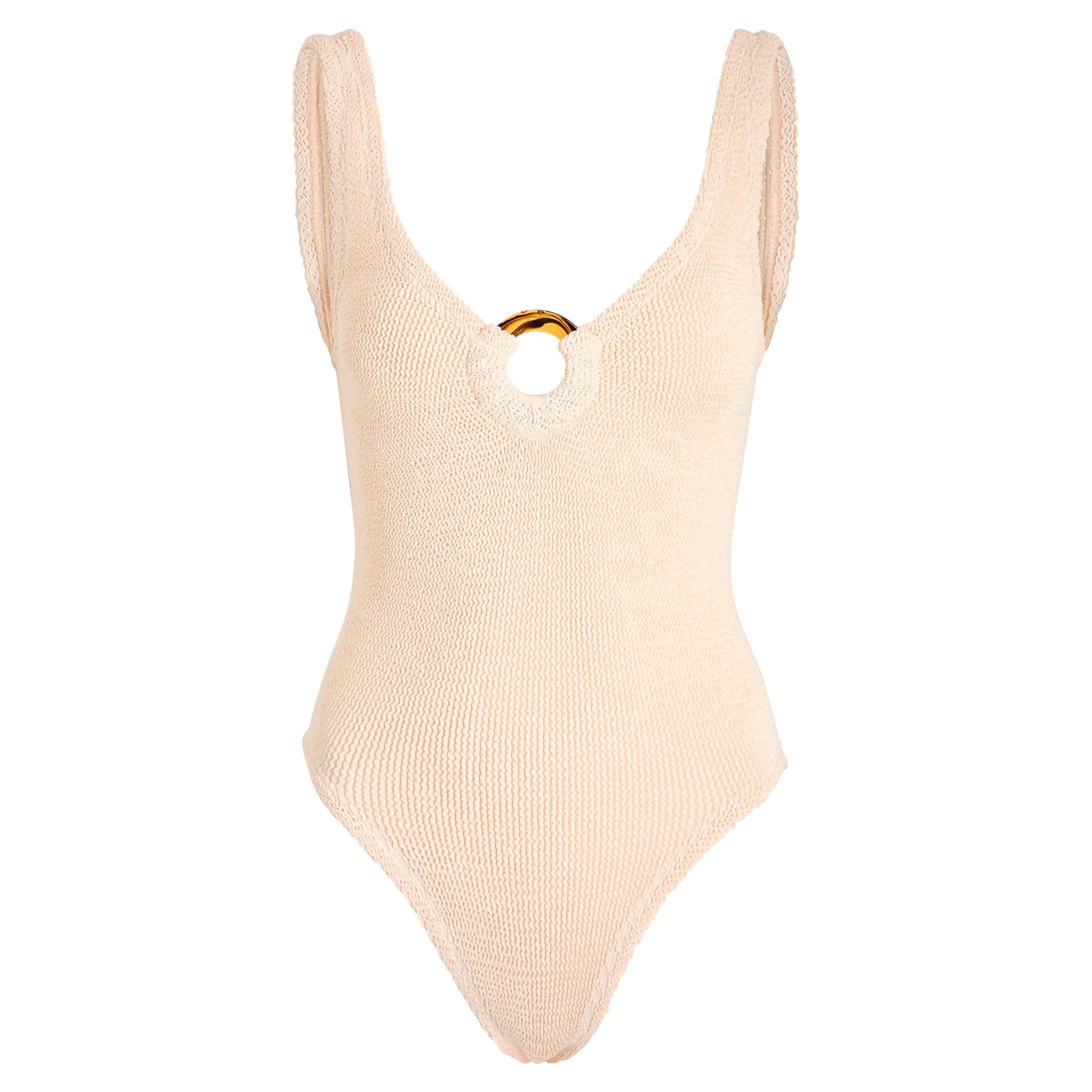NUDE - Hunza G - Women's Celine High Leg V-Neck Swimsuit - 1