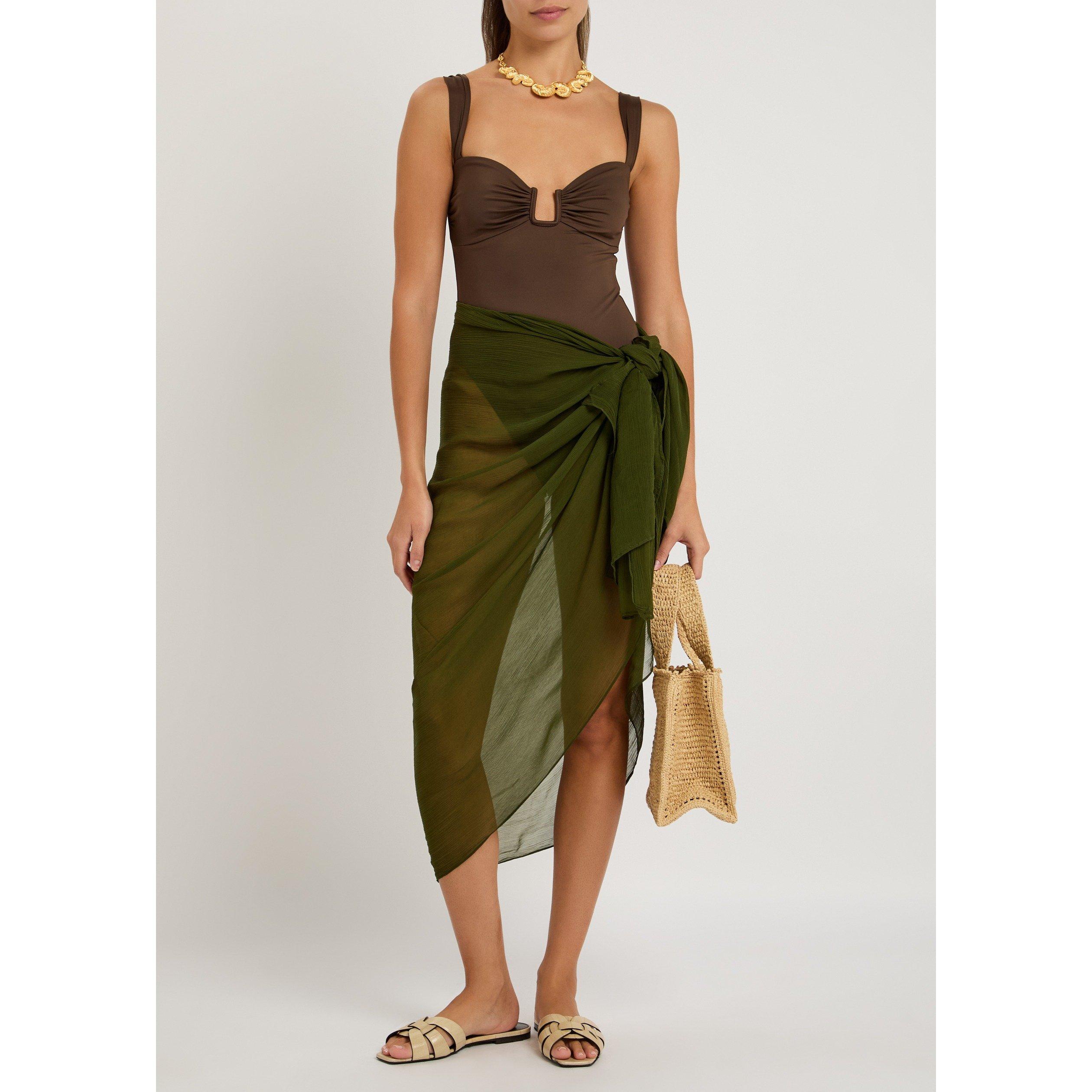 BROWN - Away That Day - Women's Cannes High Leg One-Piece Swimsuit - 5