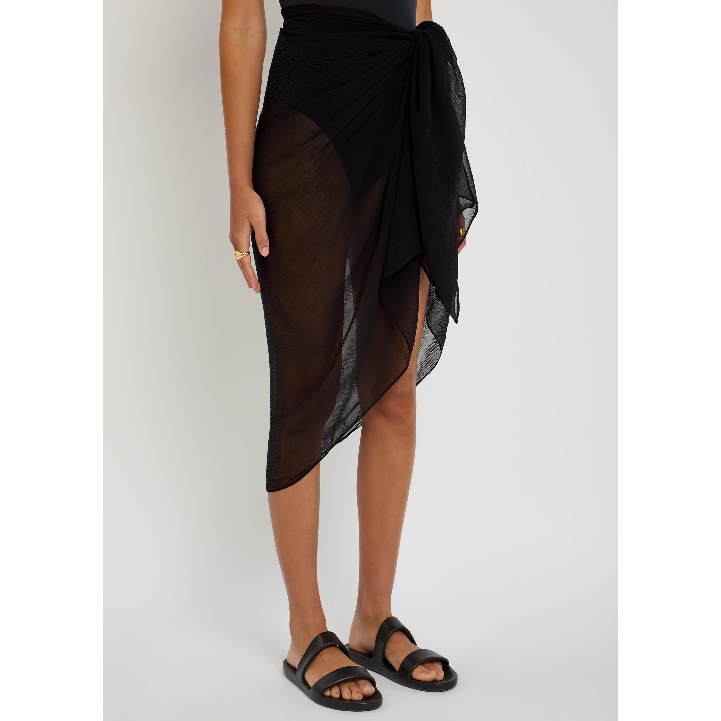 BLACK - Away That Day - Women's Santorini Viscose Sarong - 2