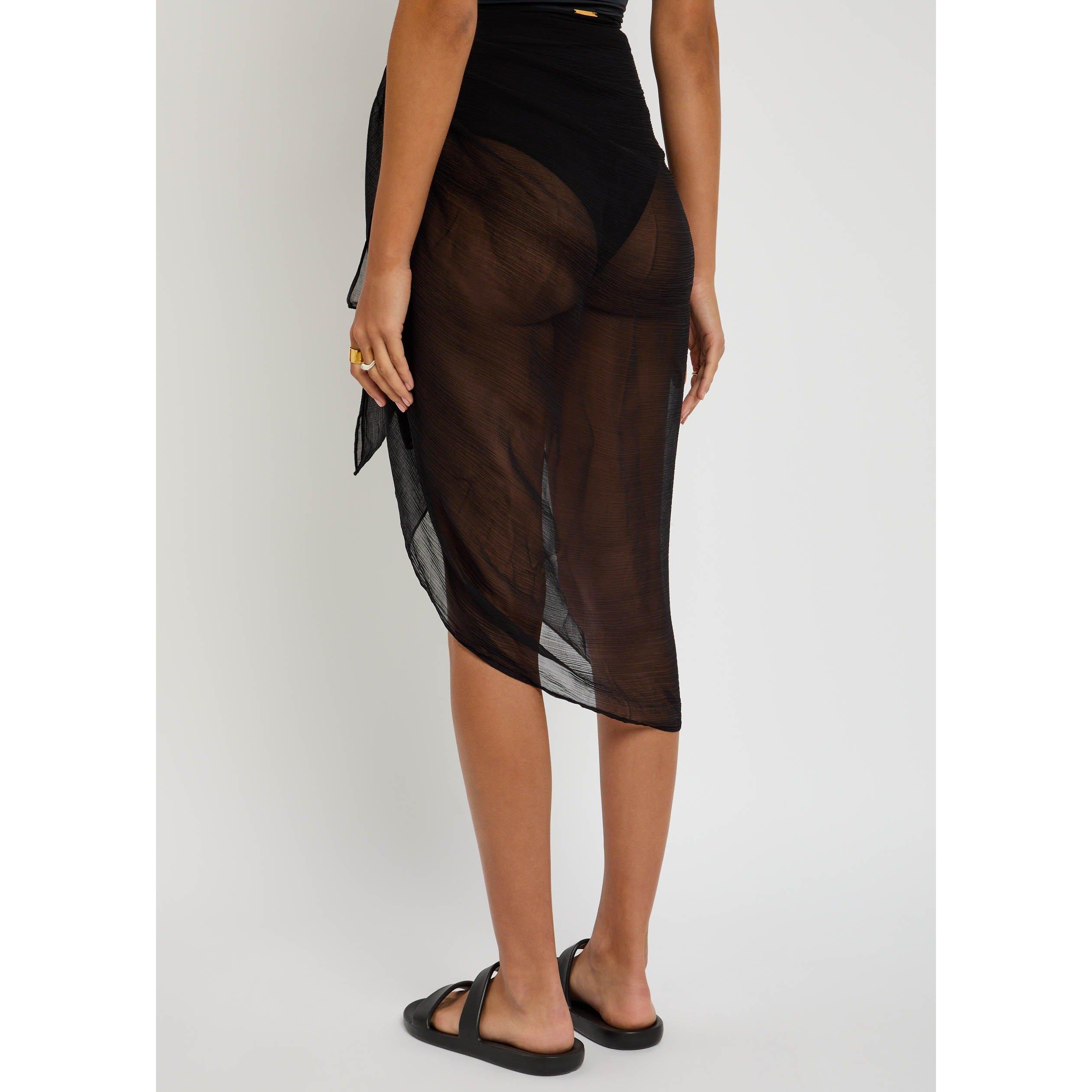 BLACK - Away That Day - Women's Santorini Viscose Sarong - 3