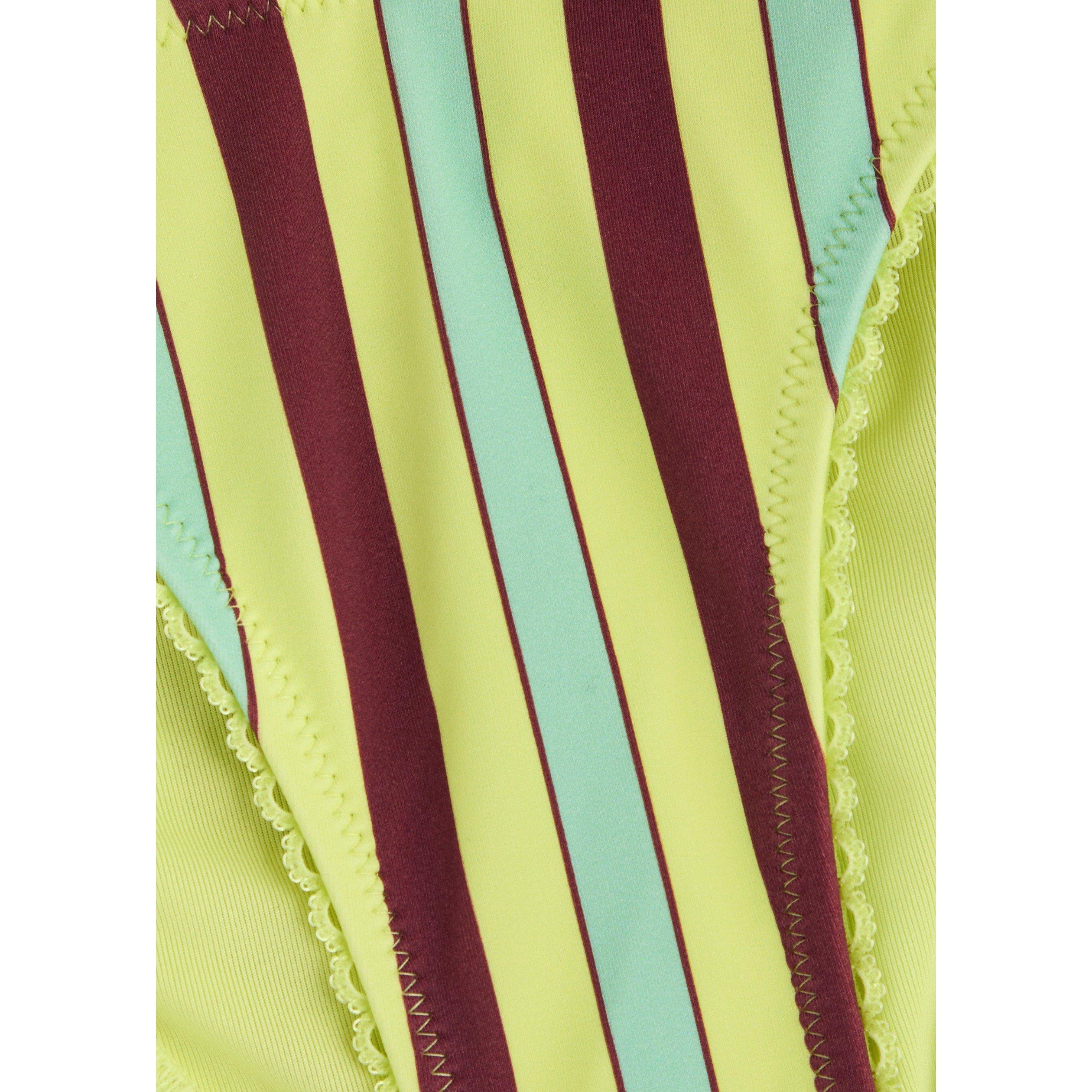 MULTICOLOURED - Damson Madder - Women's Picot Striped High-Leg Bikini Briefs - 4