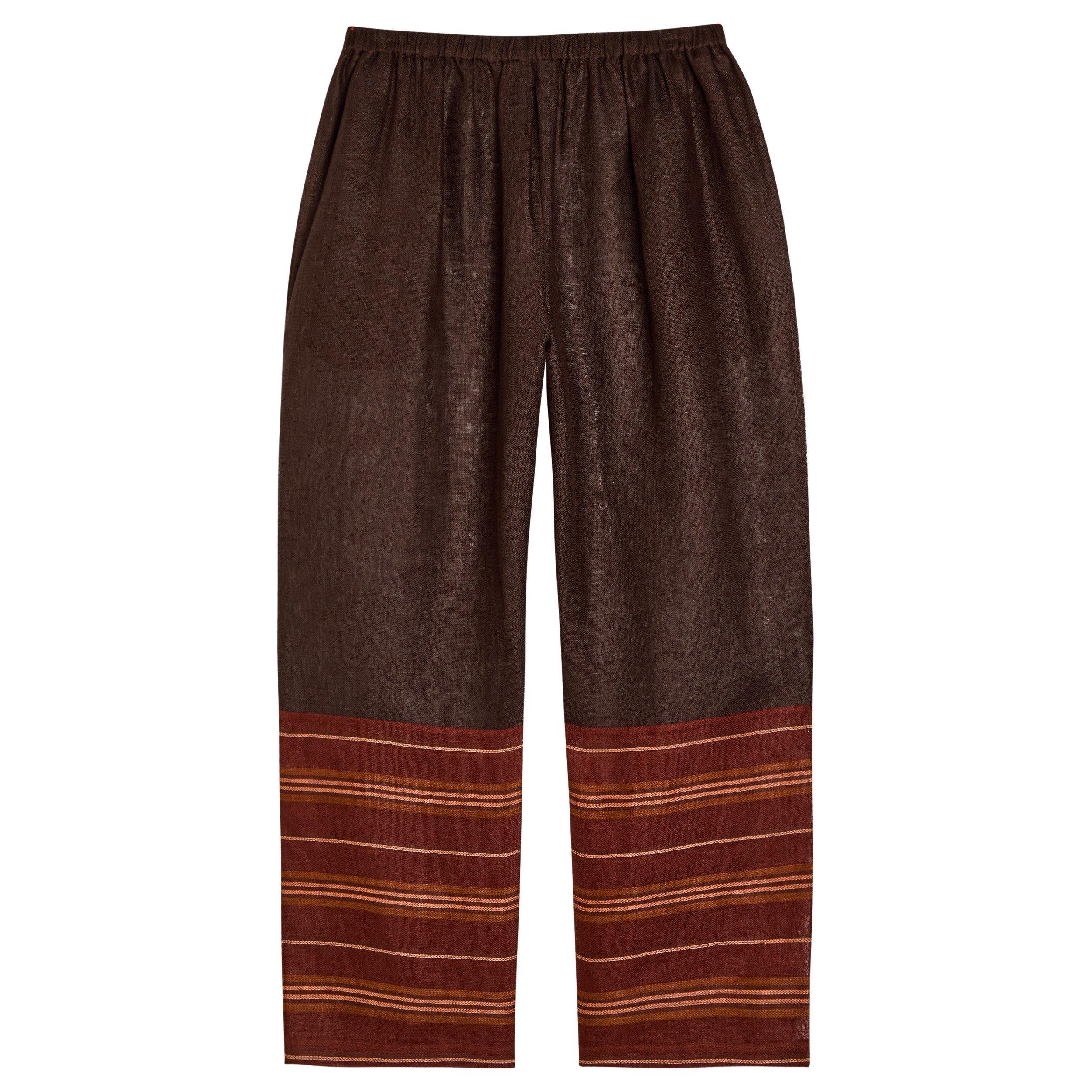 BROWN AND OTHER - Tory Burch - SW DRAWCOARD WAIST BEACH PANT - 1