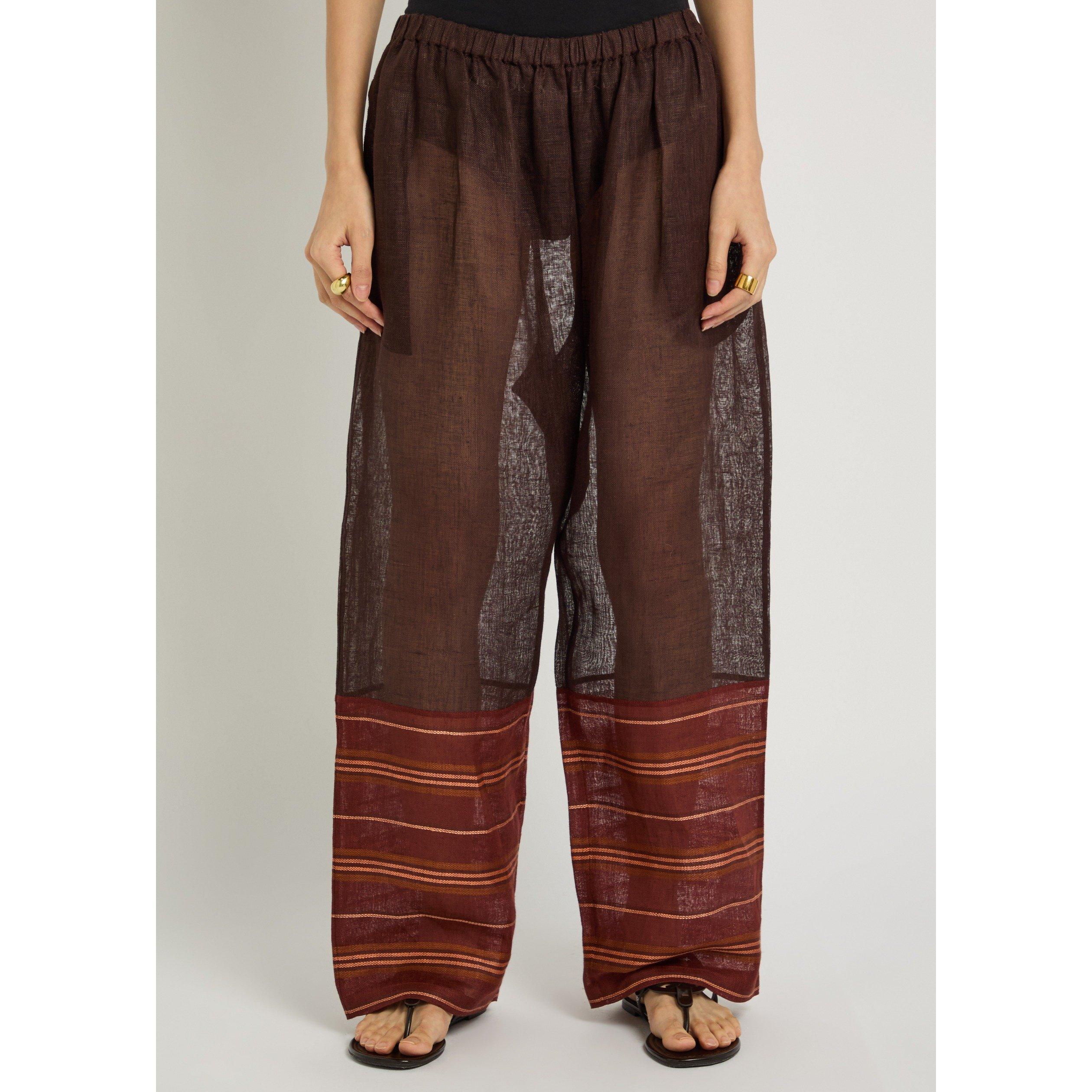 BROWN AND OTHER - Tory Burch - SW DRAWCOARD WAIST BEACH PANT - 2